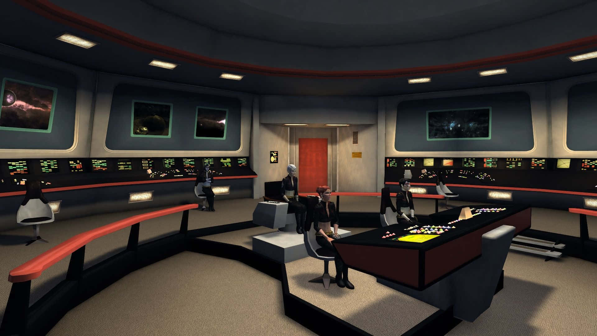 Constitution Star Trek Enterprise Bridge Digital Artwork Background