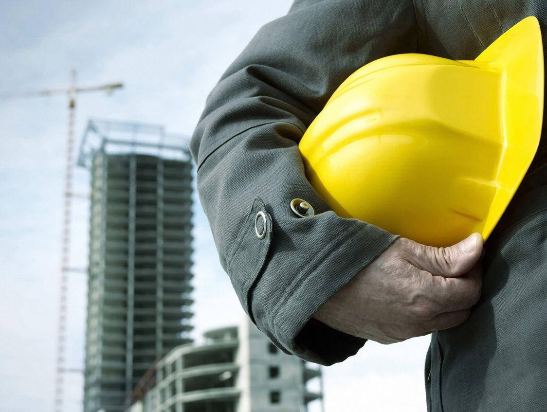 Construction Worker With Hard Hat Background