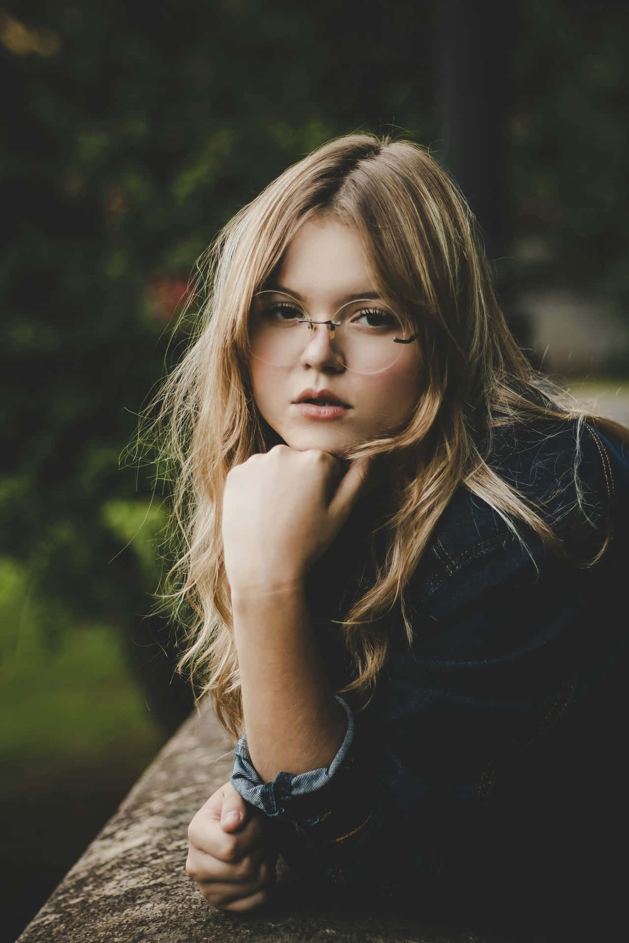 Contemplative Beauty Portrait Background