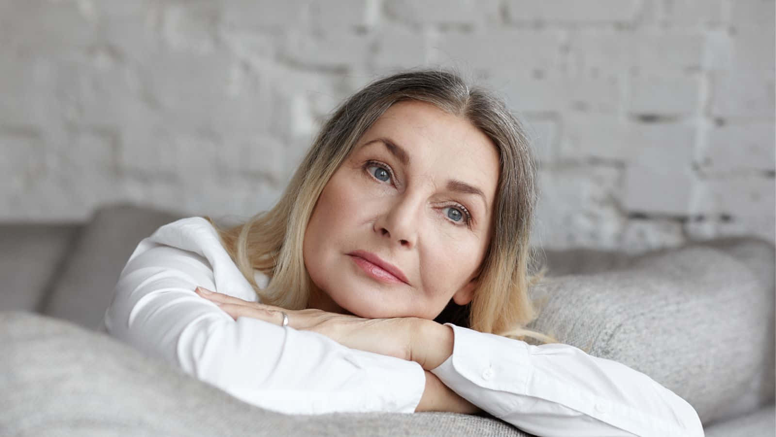 Contemplative Middle Aged Woman Resting