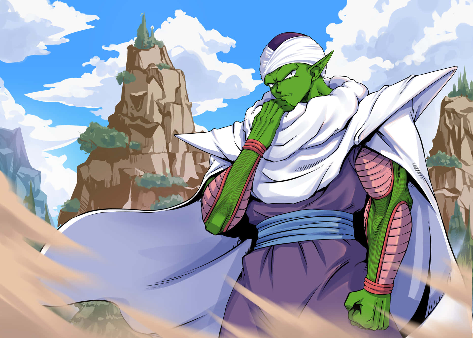 Contemplative Piccolo Dragon Ball Z Background