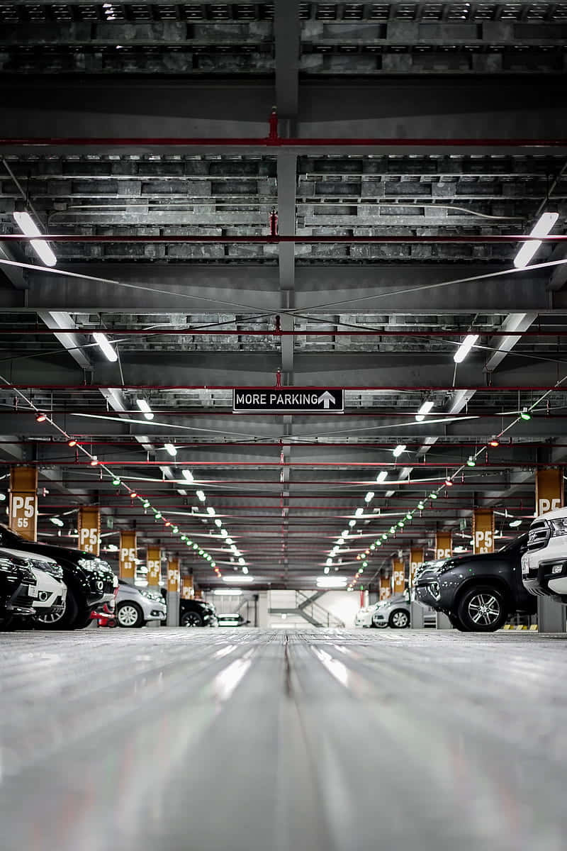 Contemporary Metal Building Of A Car Parking Lot