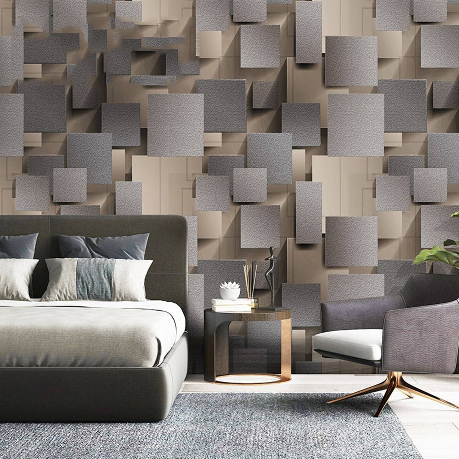 Contemporary Modern 3d Print Cube Wall Background