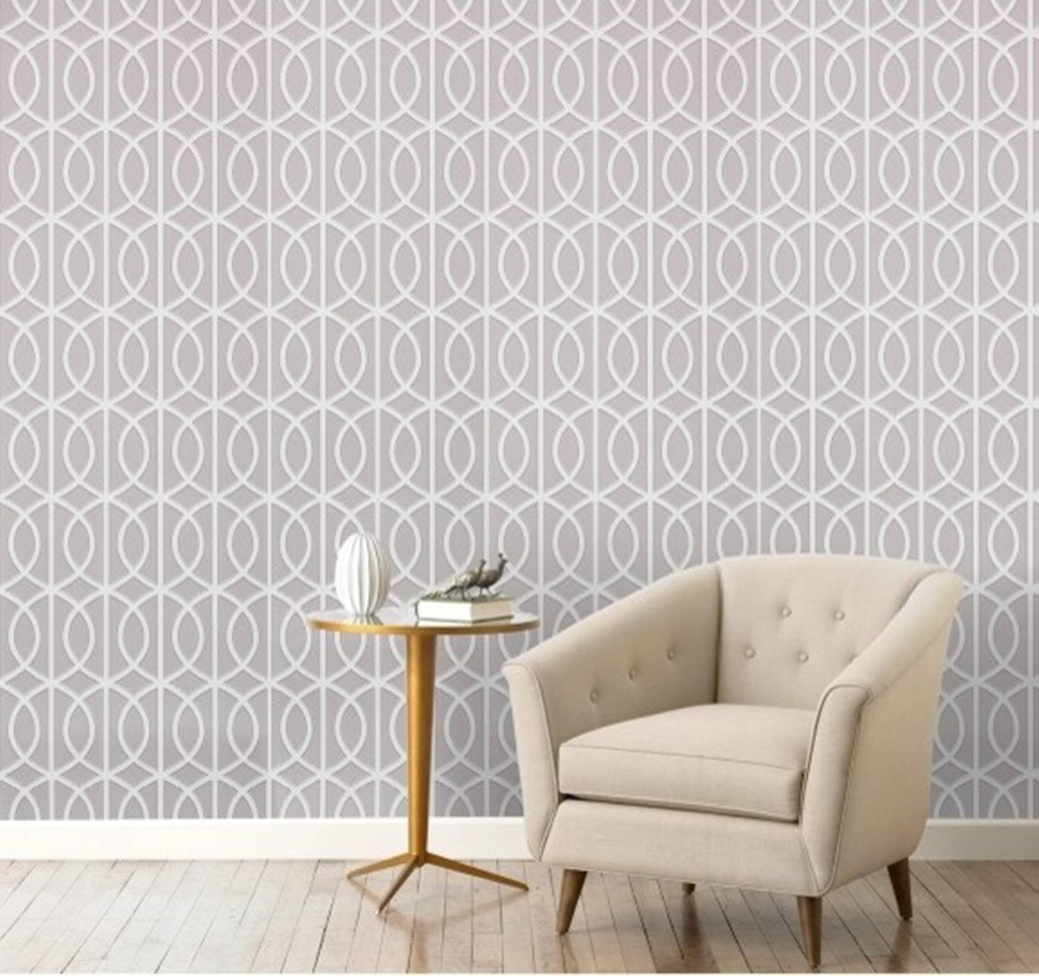 Contemporary Modern Circle Stencil Wall Background