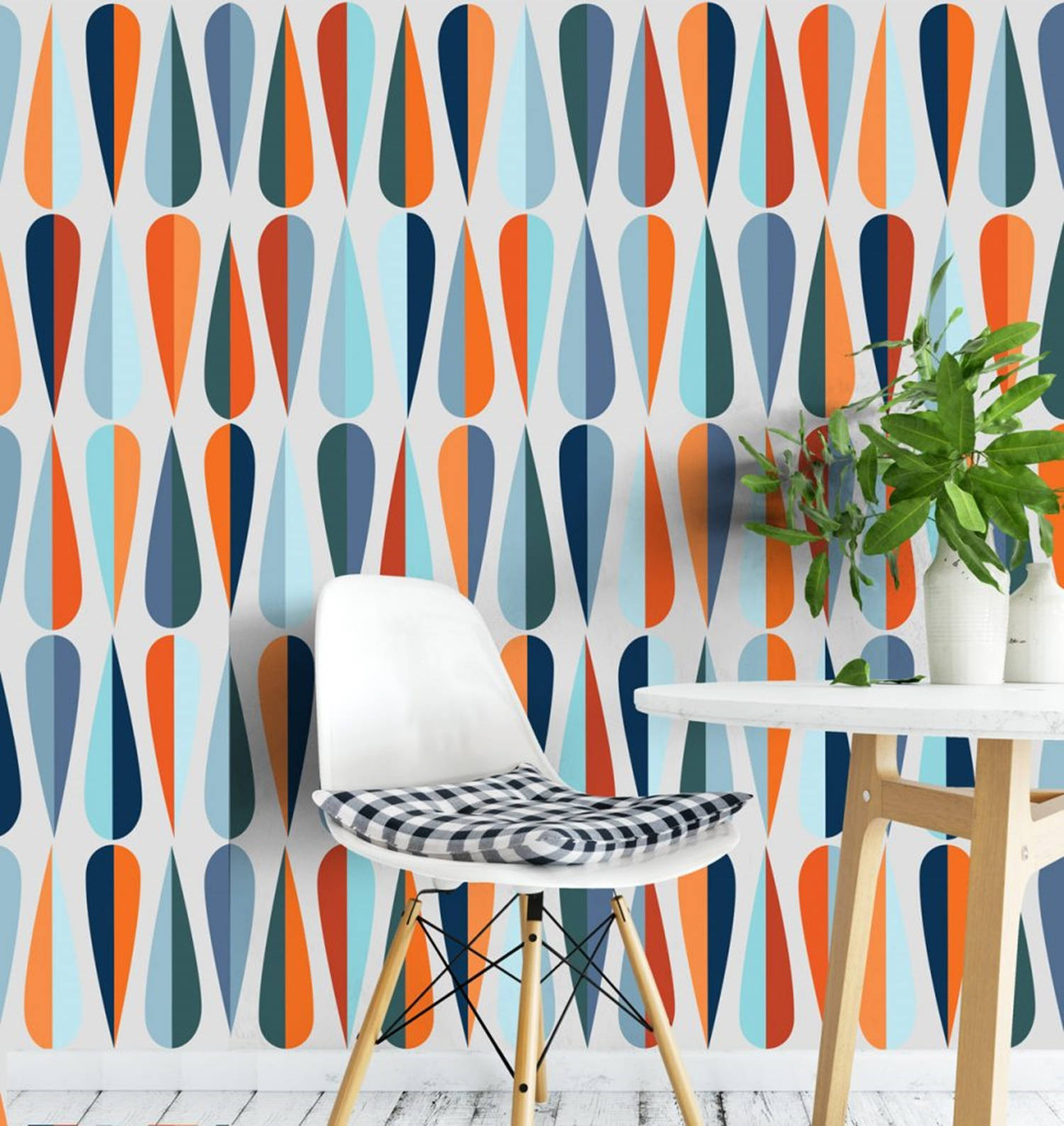 Contemporary Modern Mid Century Lively Wall Background