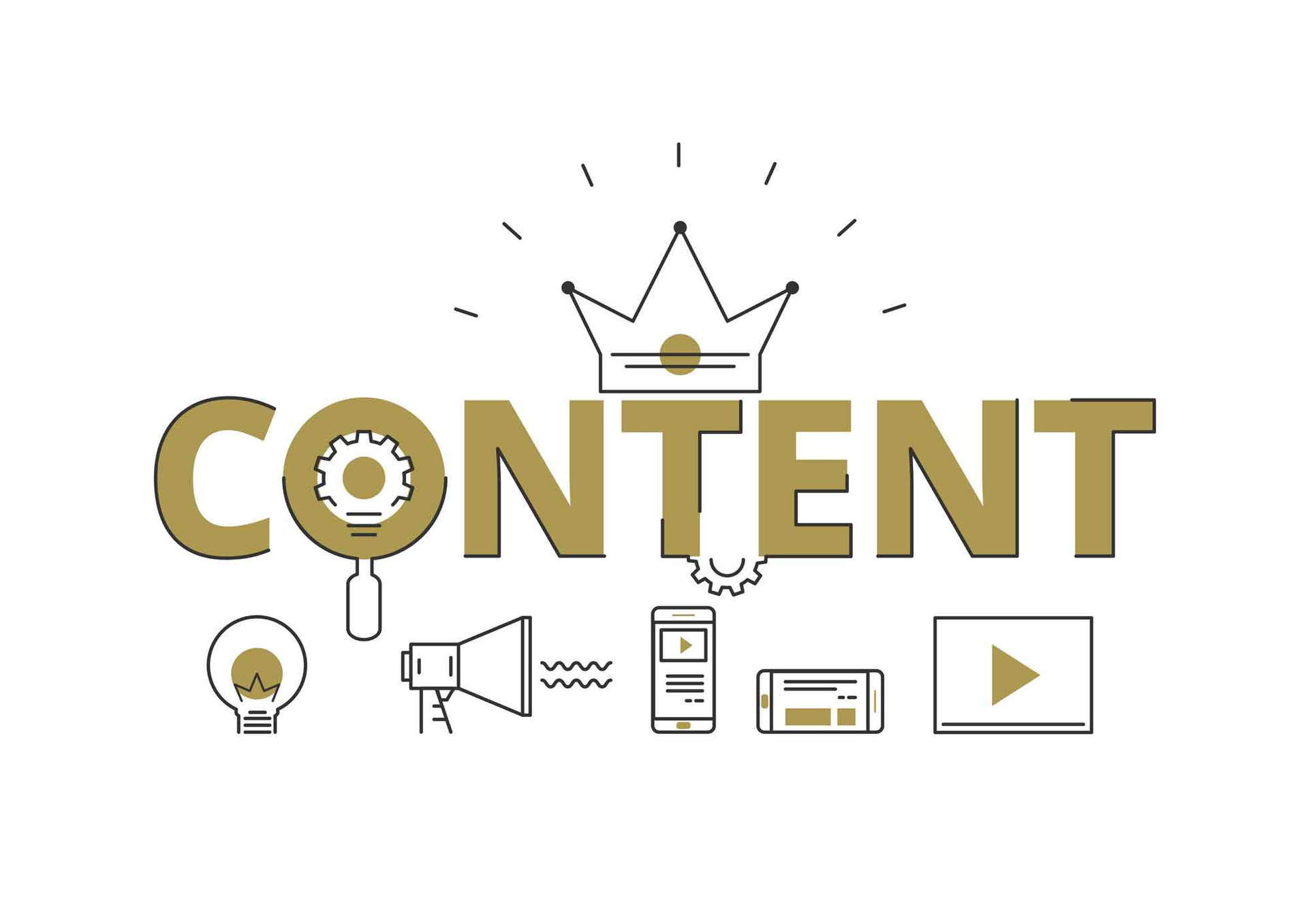 Content Creation In White And Gold