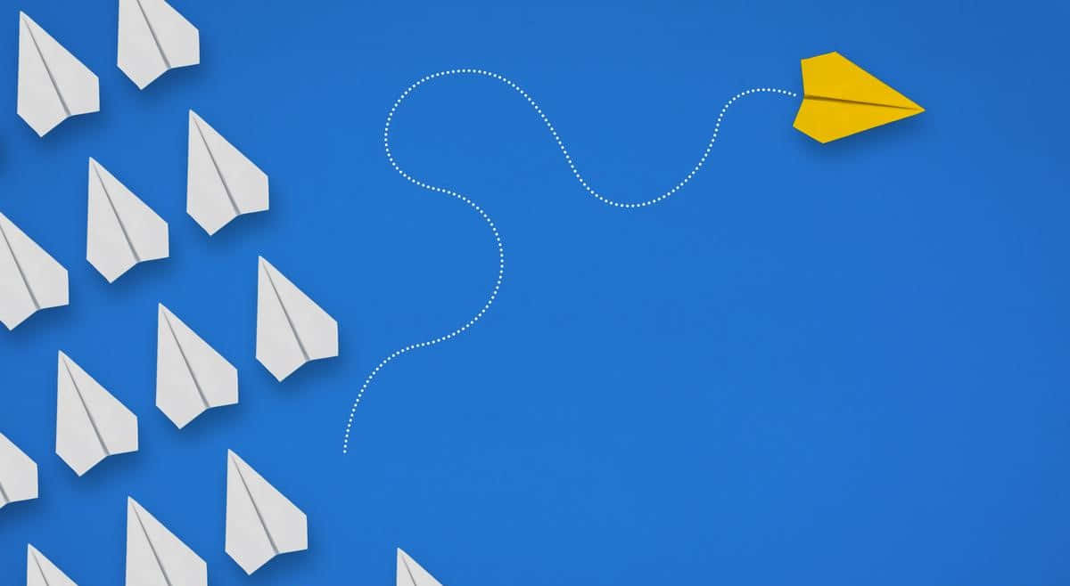 Contrarian Paper Plane Background