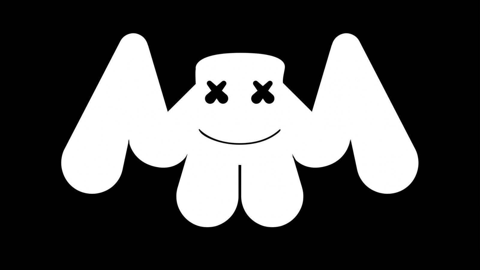 Contrast Marshmello Bat Logo Background