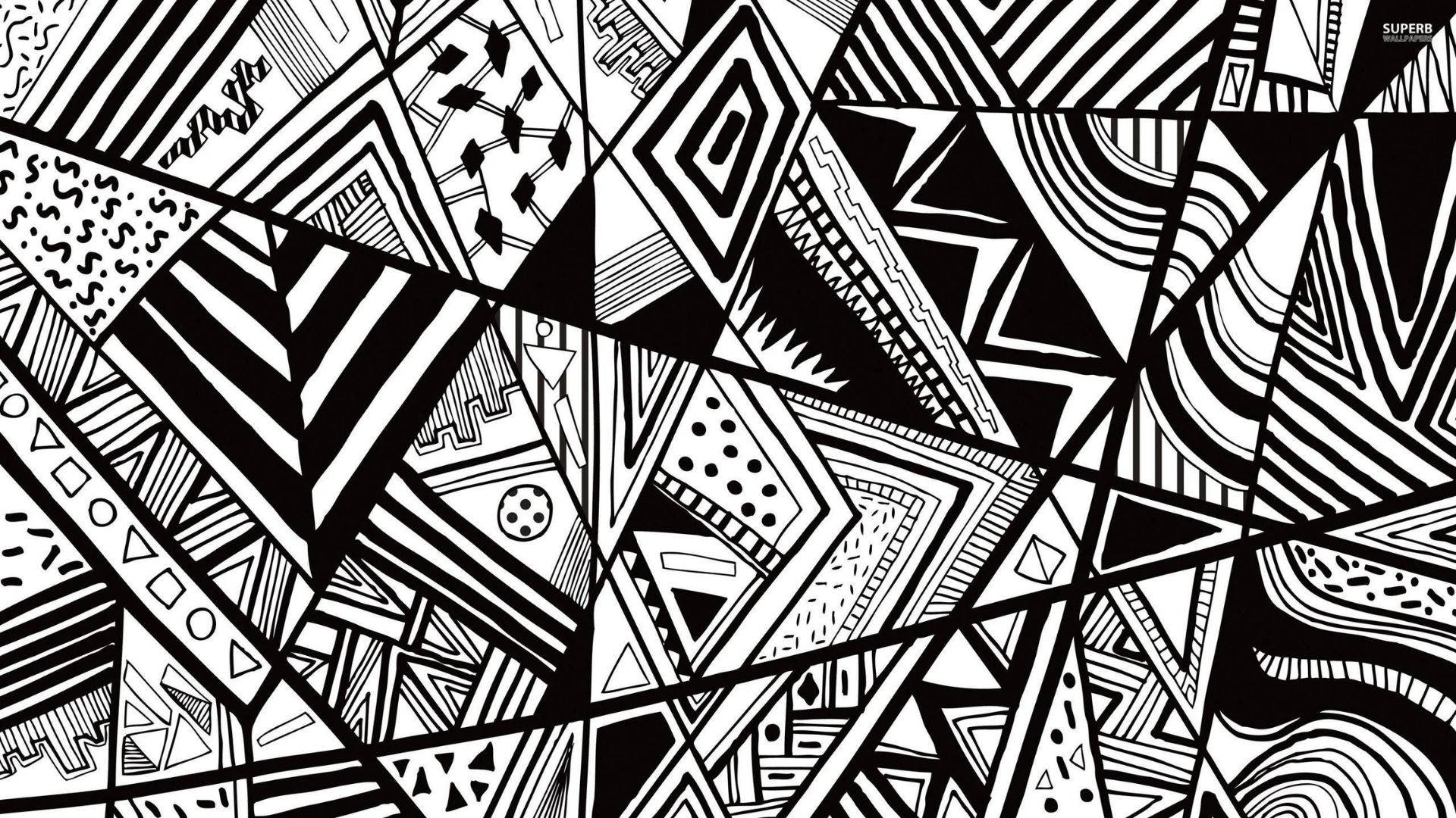 Contrasting Elegance: Black And White Geometric Art Background