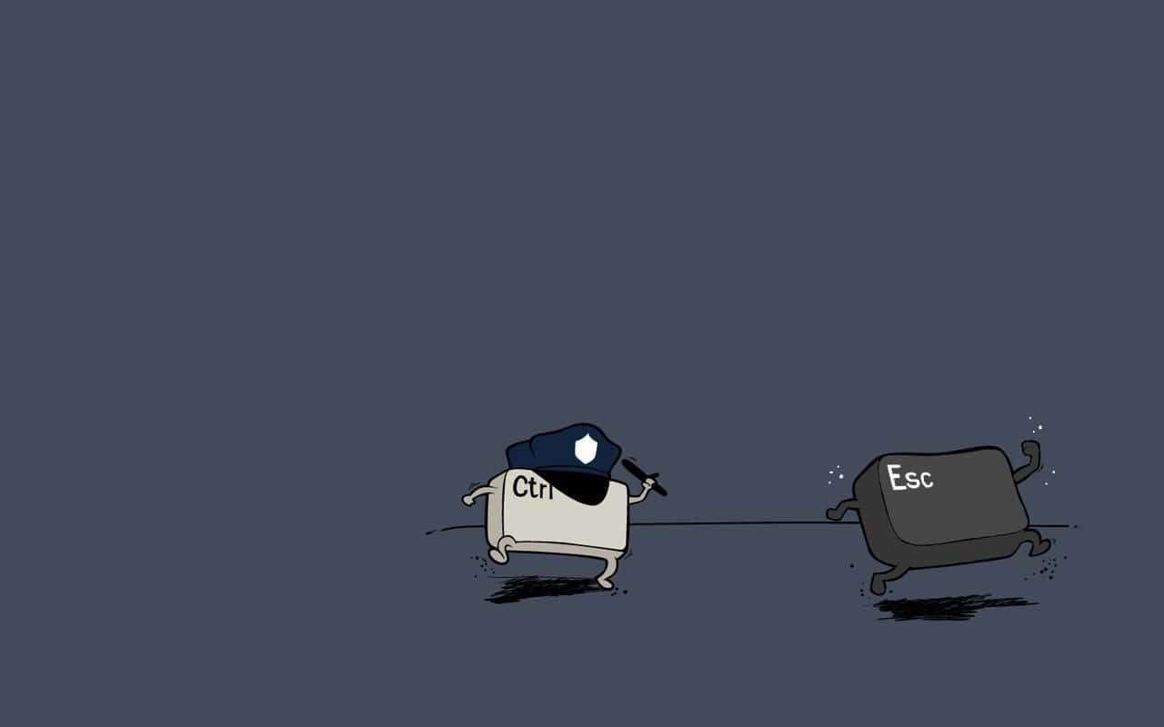 Control And Escape Key Funny Simple Desktop Background