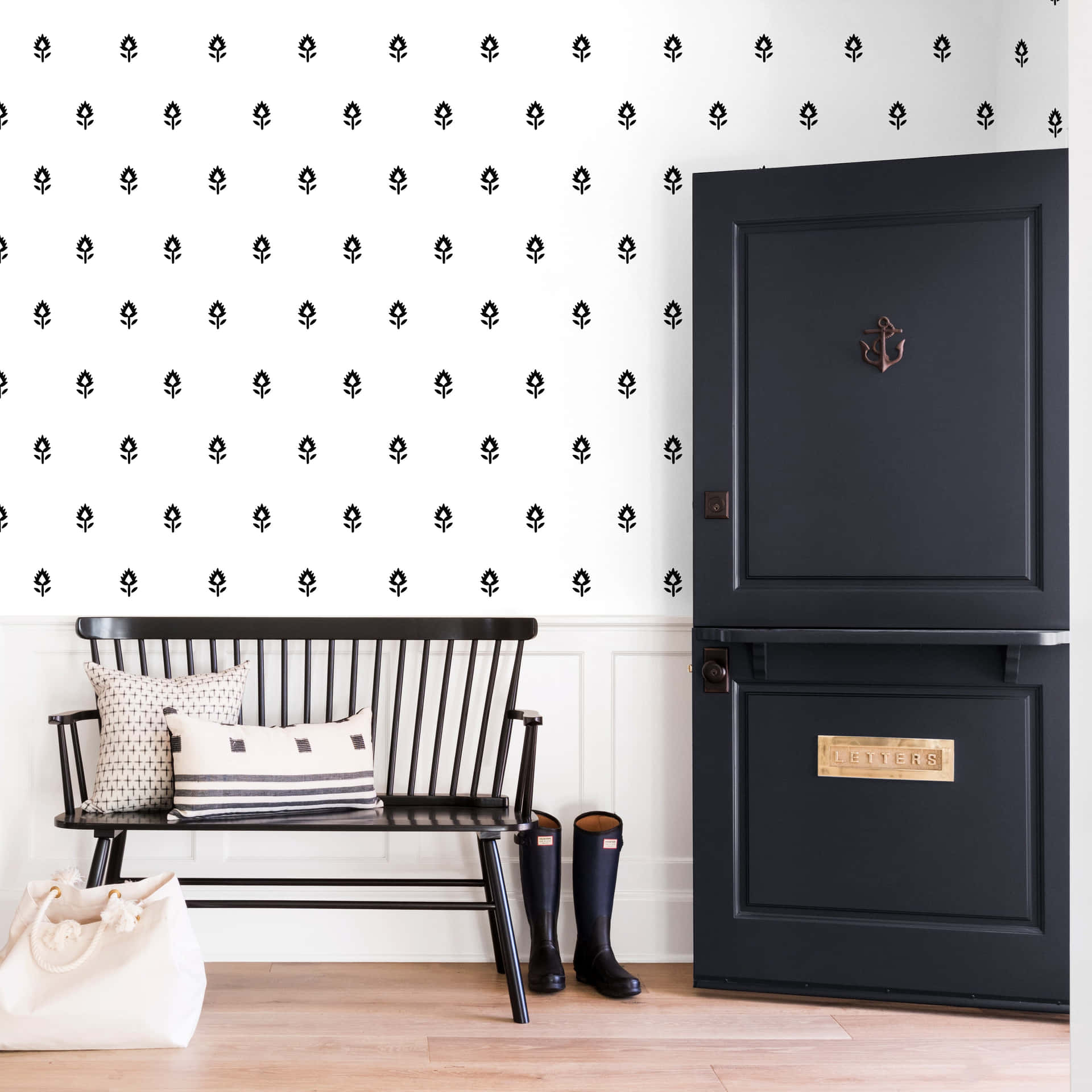 Conventional Black And White Minimalist Interior Background