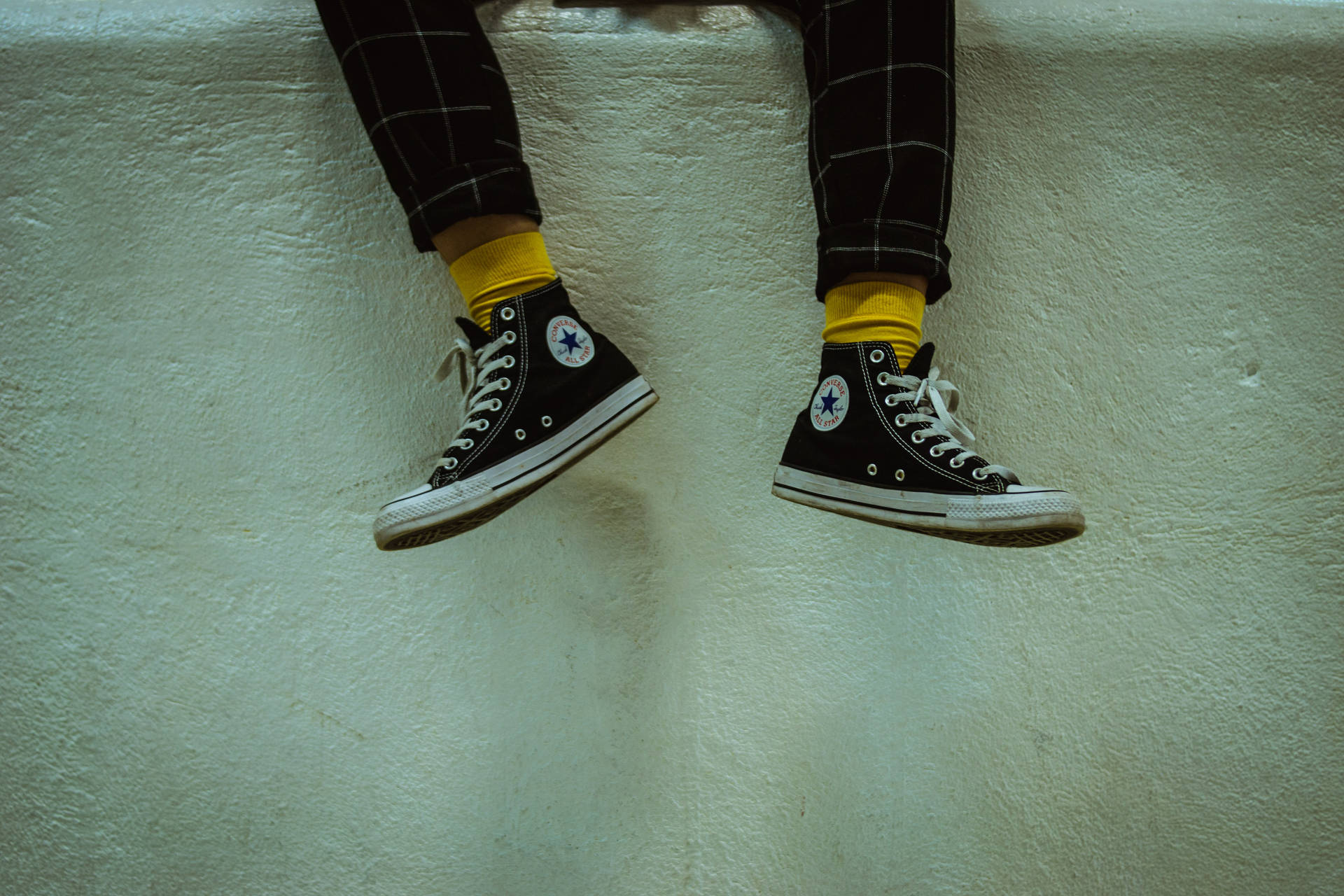 Converse And Yellow Socks Background