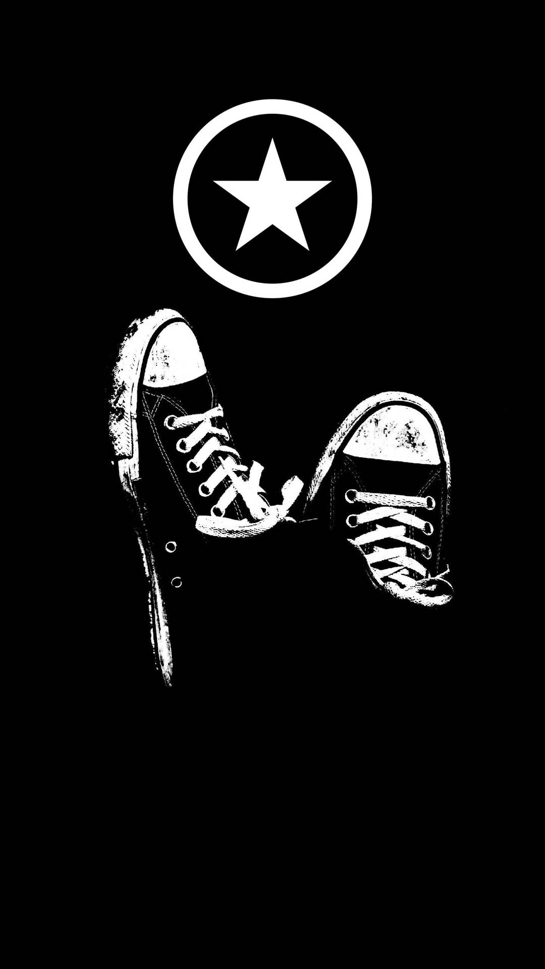 Converse Sneakers Minimalist Black Phone Background