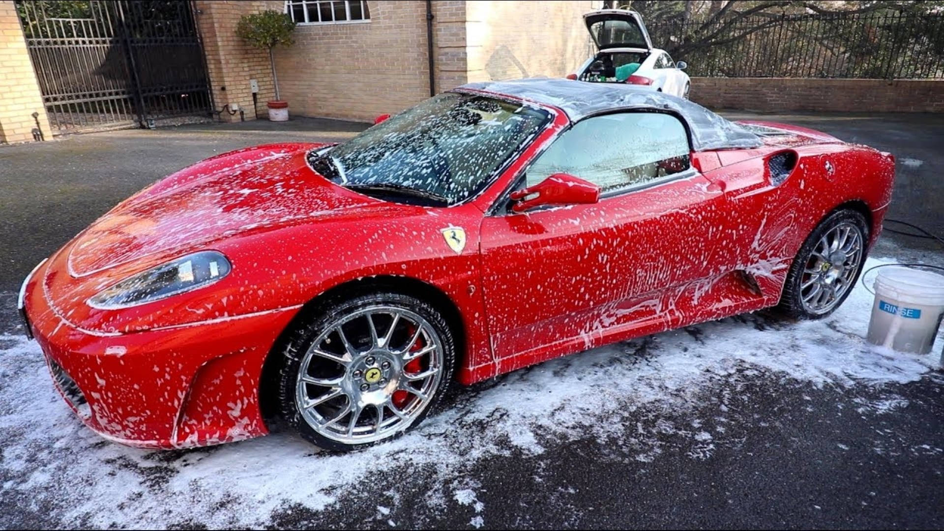 Convertible Red Ferrari Car Wash