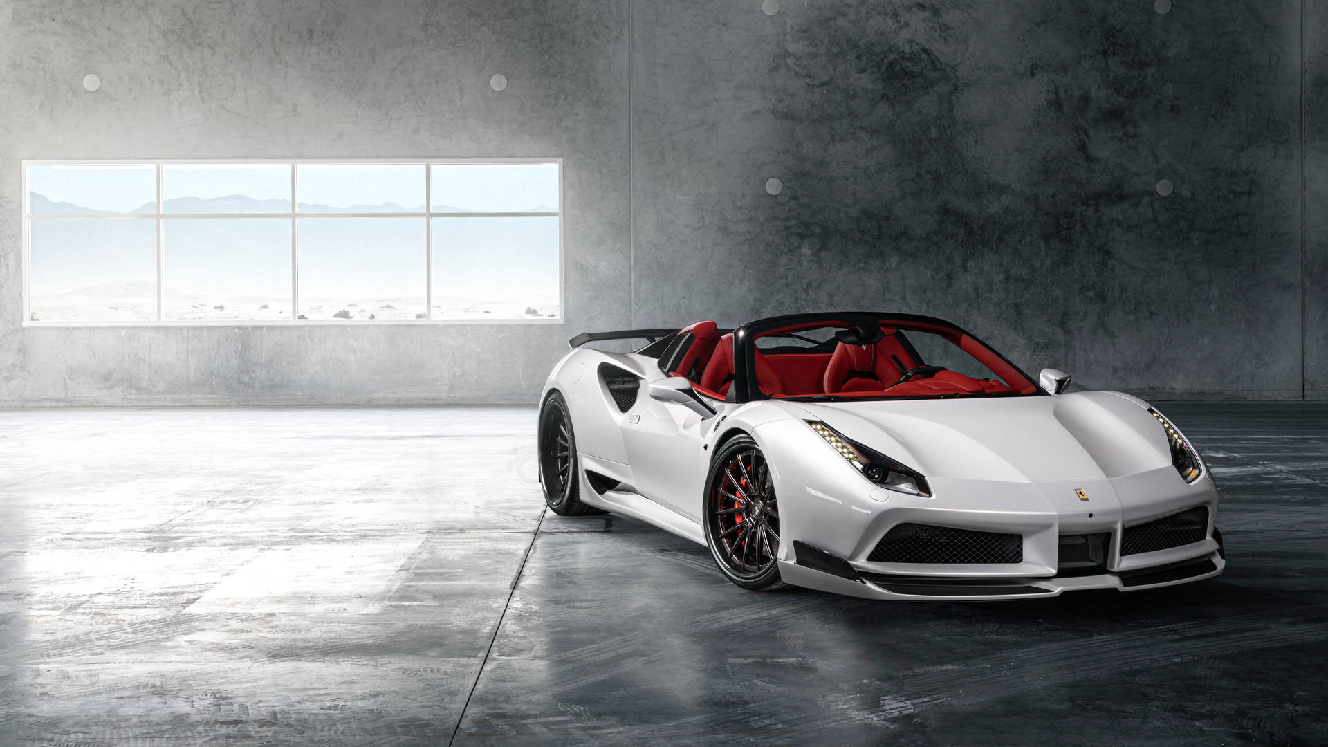 Convertible White Ferrari Background