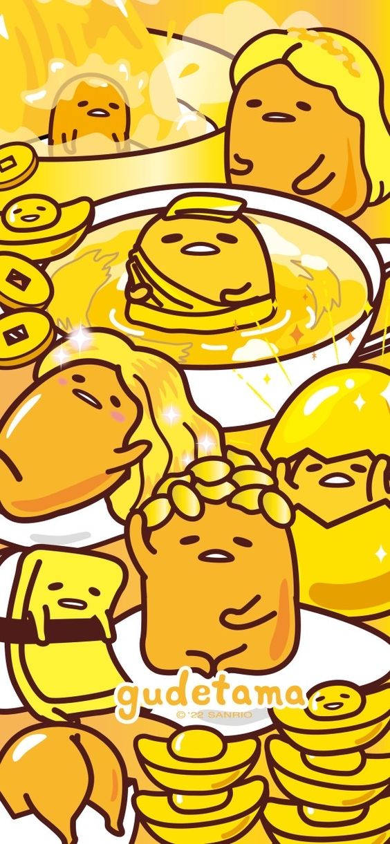 Cooked Gudetama Aesthetic Background