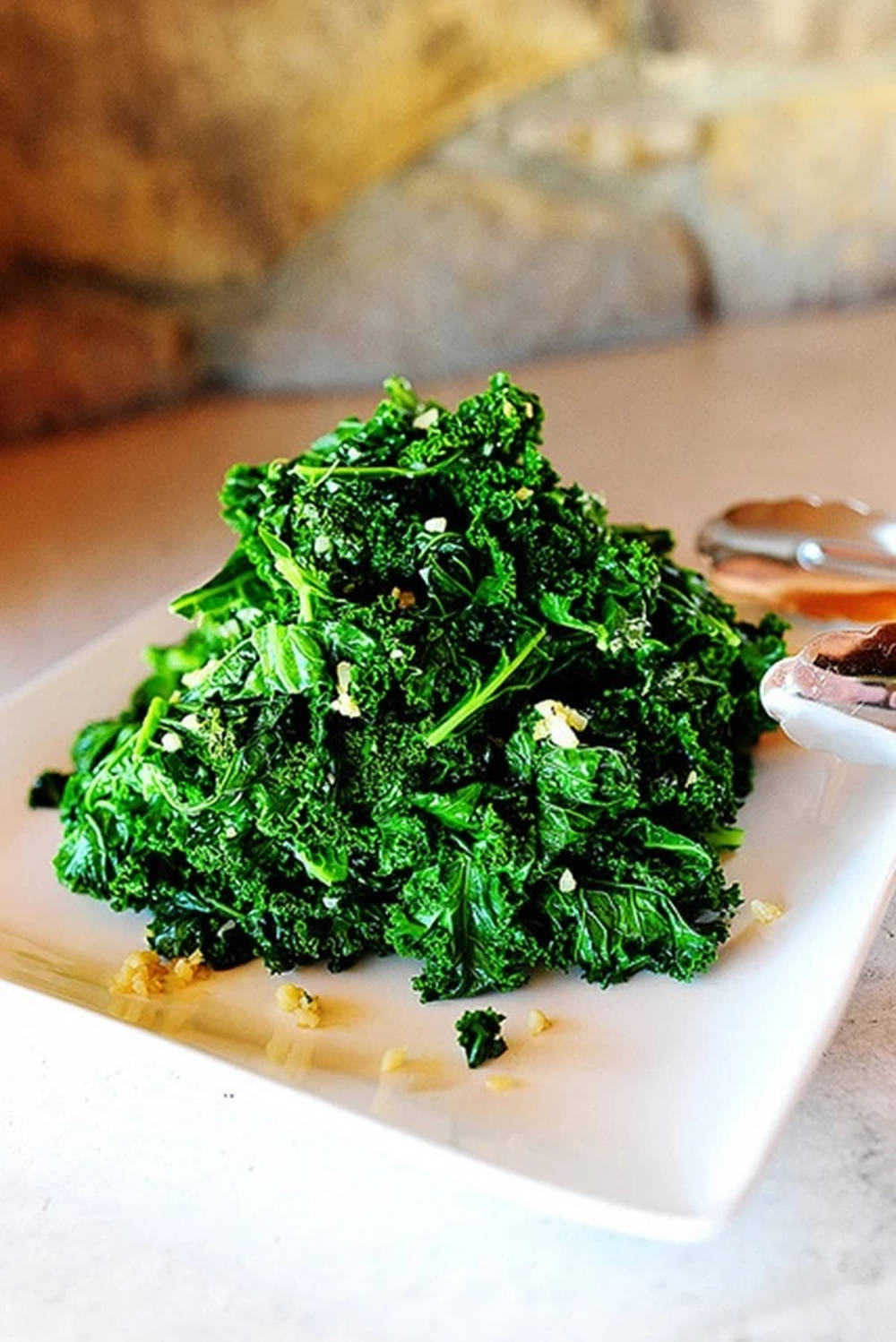 Cooked Kale Dish Background