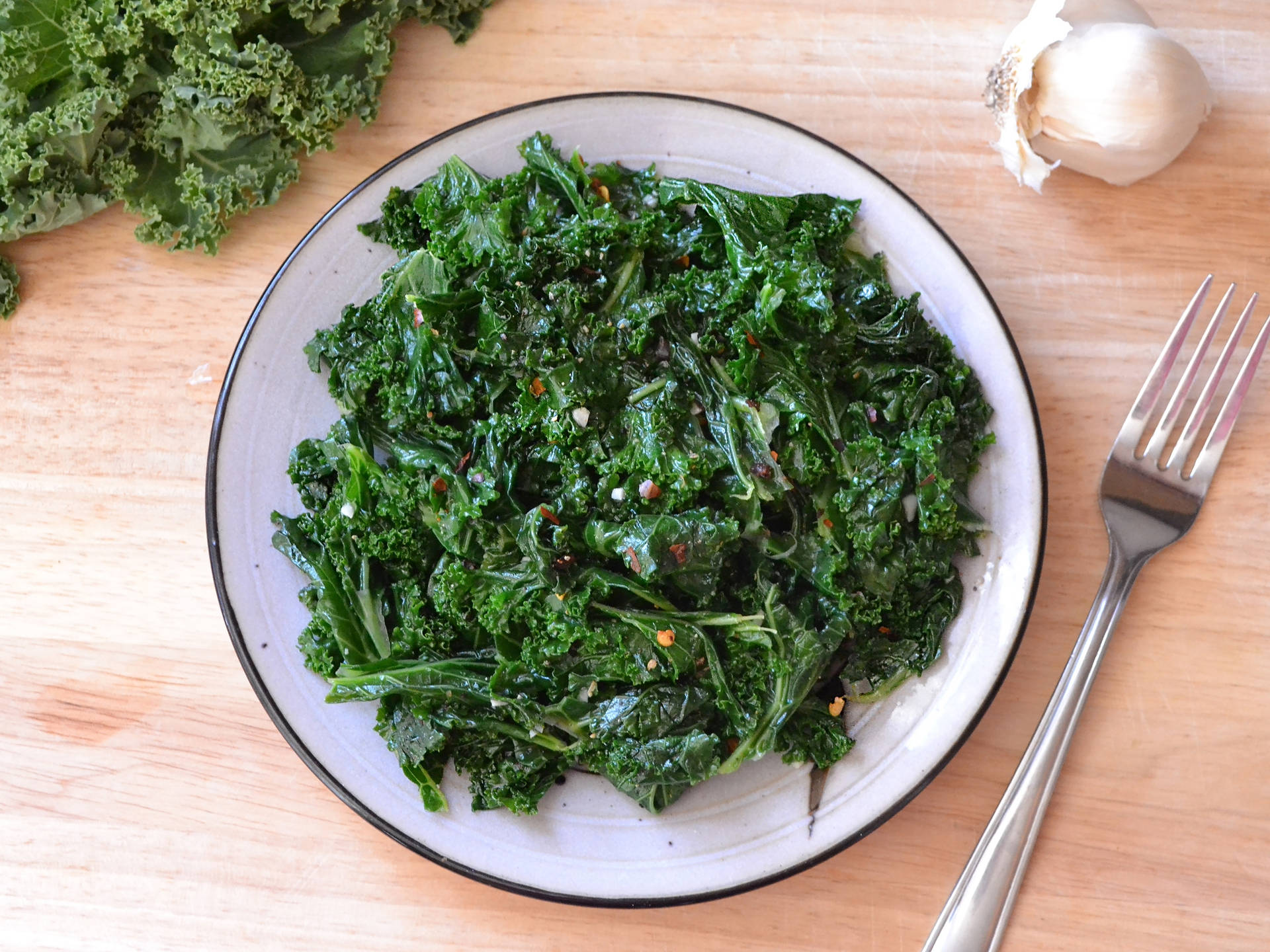 Cooked Kale Vegetable Background