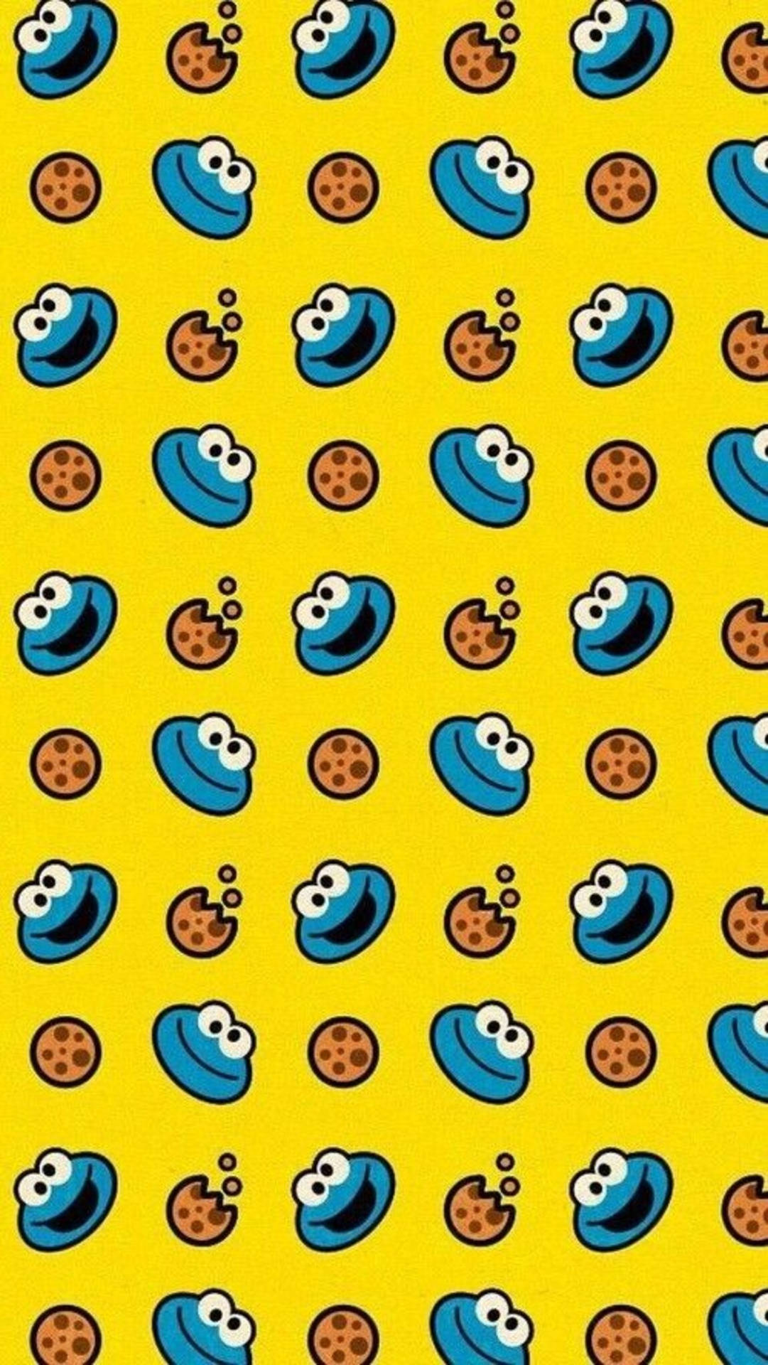 Cookie Monster And Cookie Pattern Background