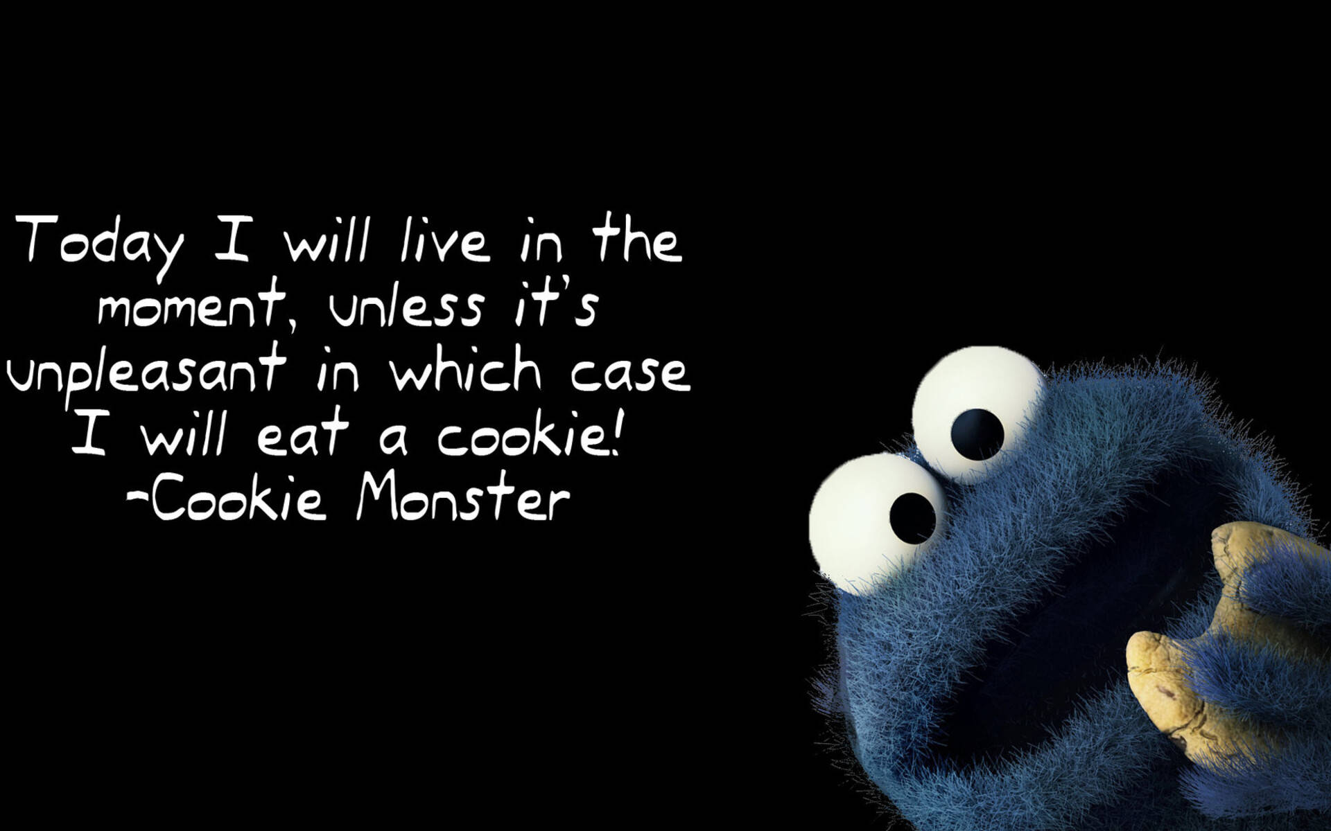 Cookie Monster Cookie Quote Background