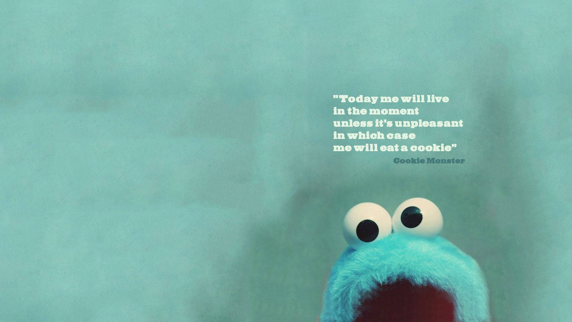 Cookie Monster Quotes Laptop Background