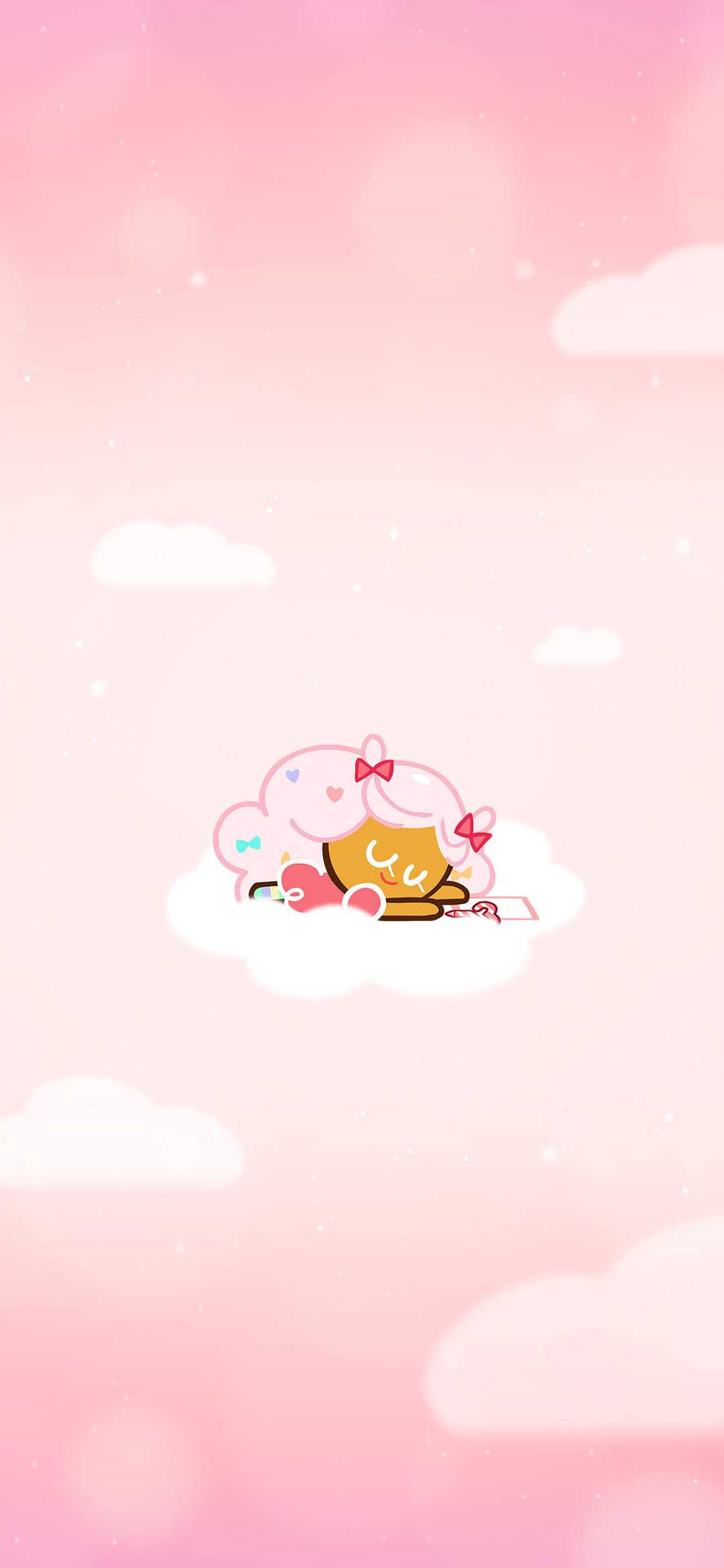 Cookie Run Cute Pink Clouds Background