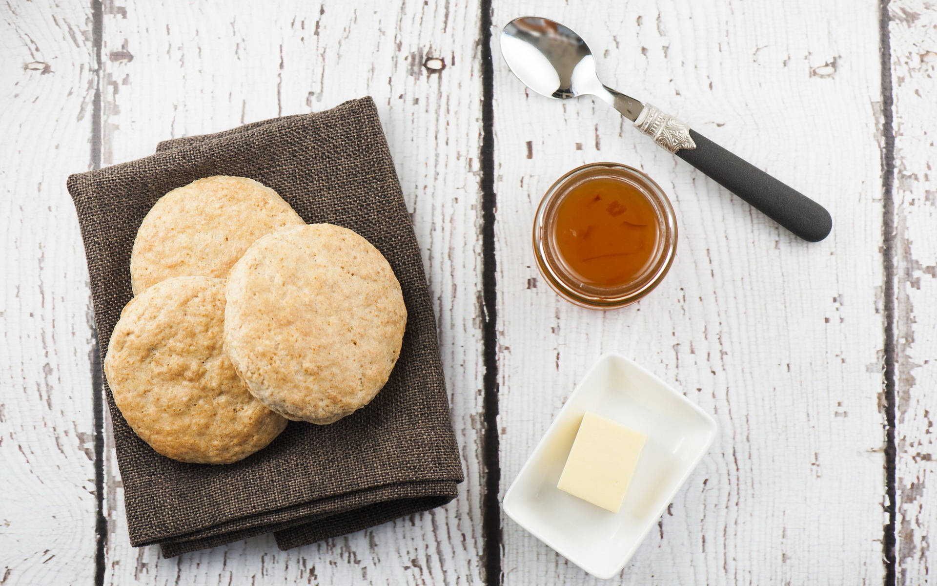 Cookie With Jam And Butter Background