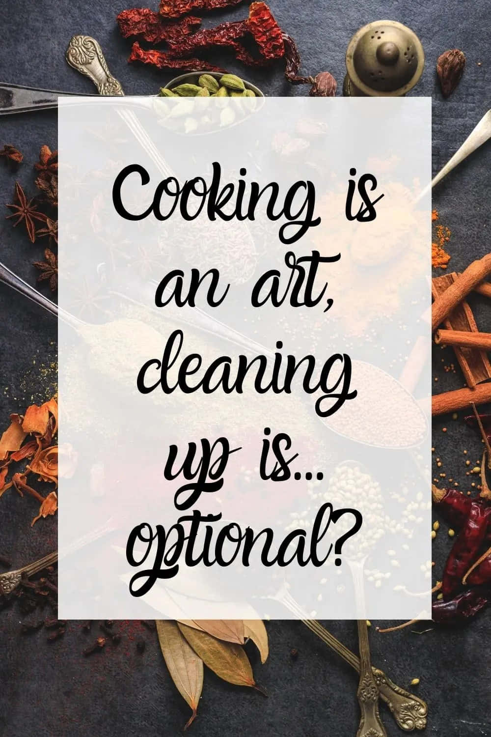 Cooking Art Cleaning Optional Quote Background