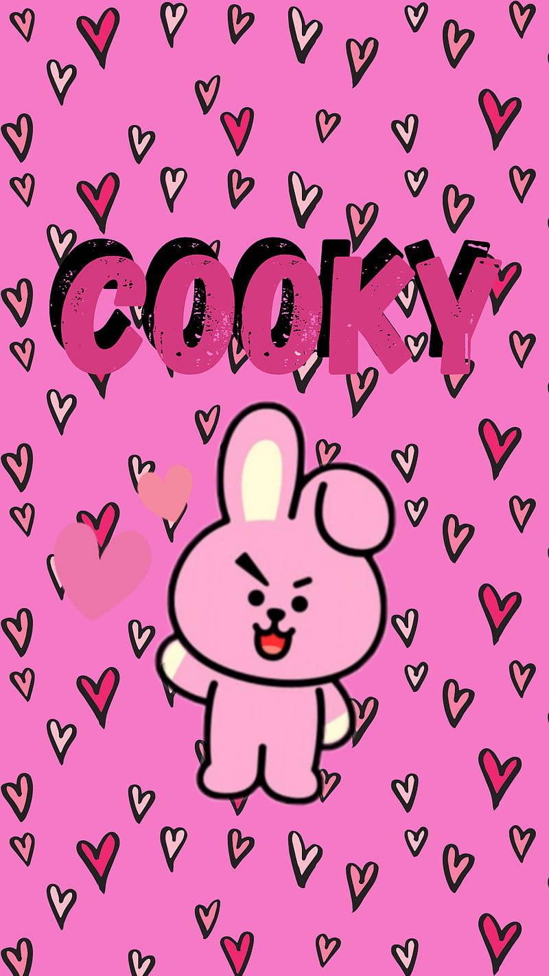 Cooky Bt21 Hearts Poster Background