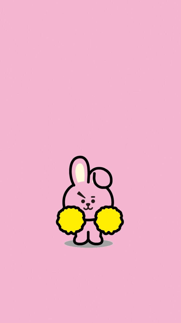 Cooky Bt21 Pair Of Yellow Pom-poms