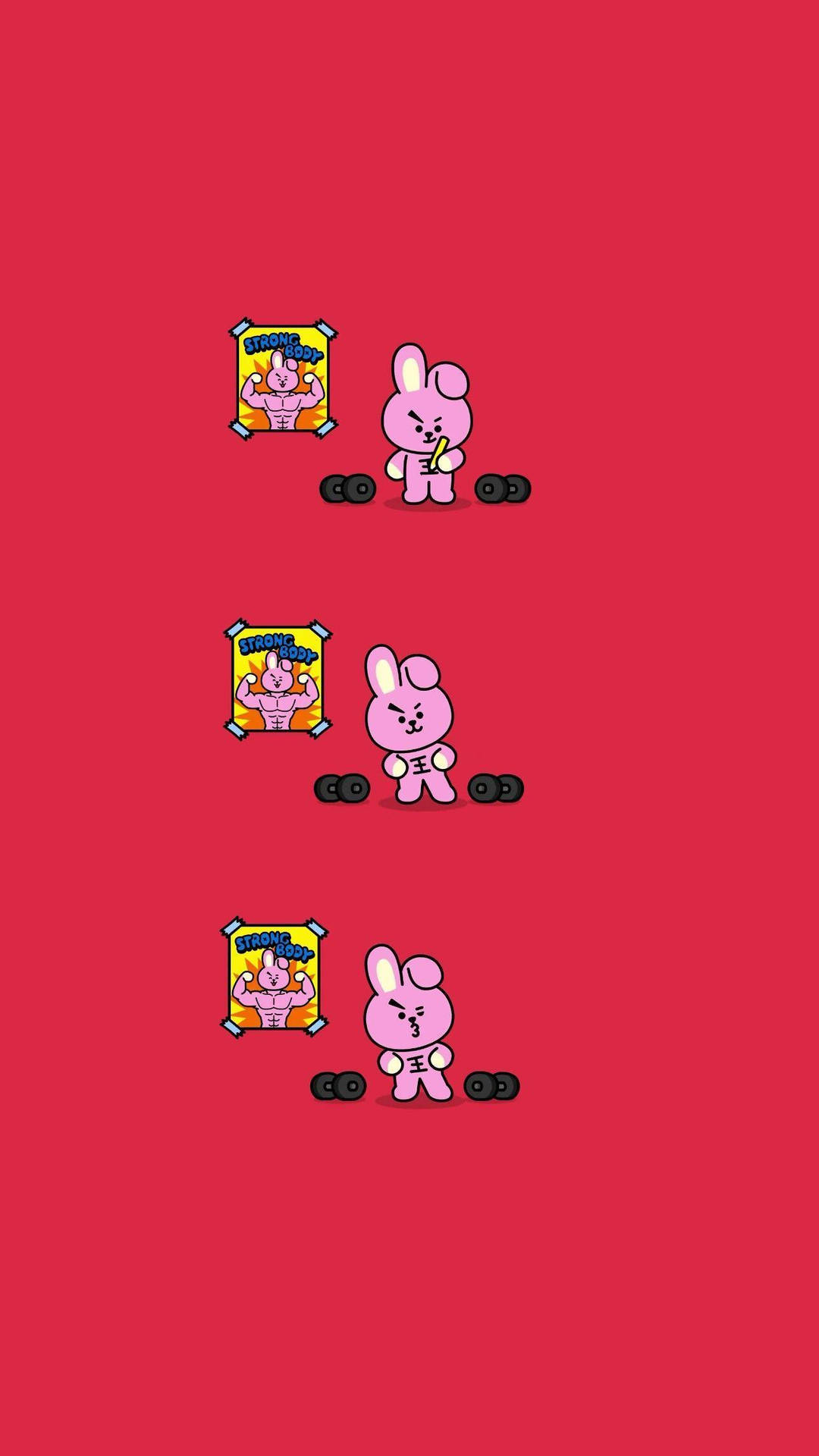Cooky Bt21 With Dumbbells Background