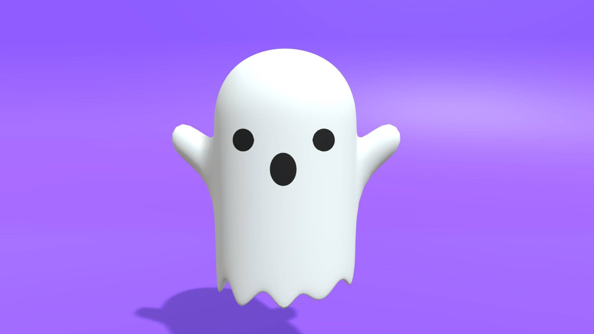 Cool 3d Ghost In Purple Background