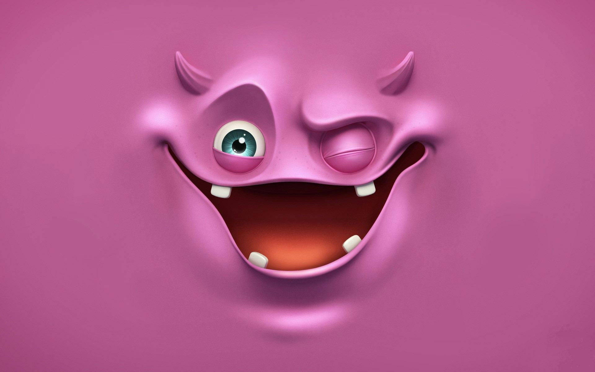 Cool 3d Ghost Pink Slime Background