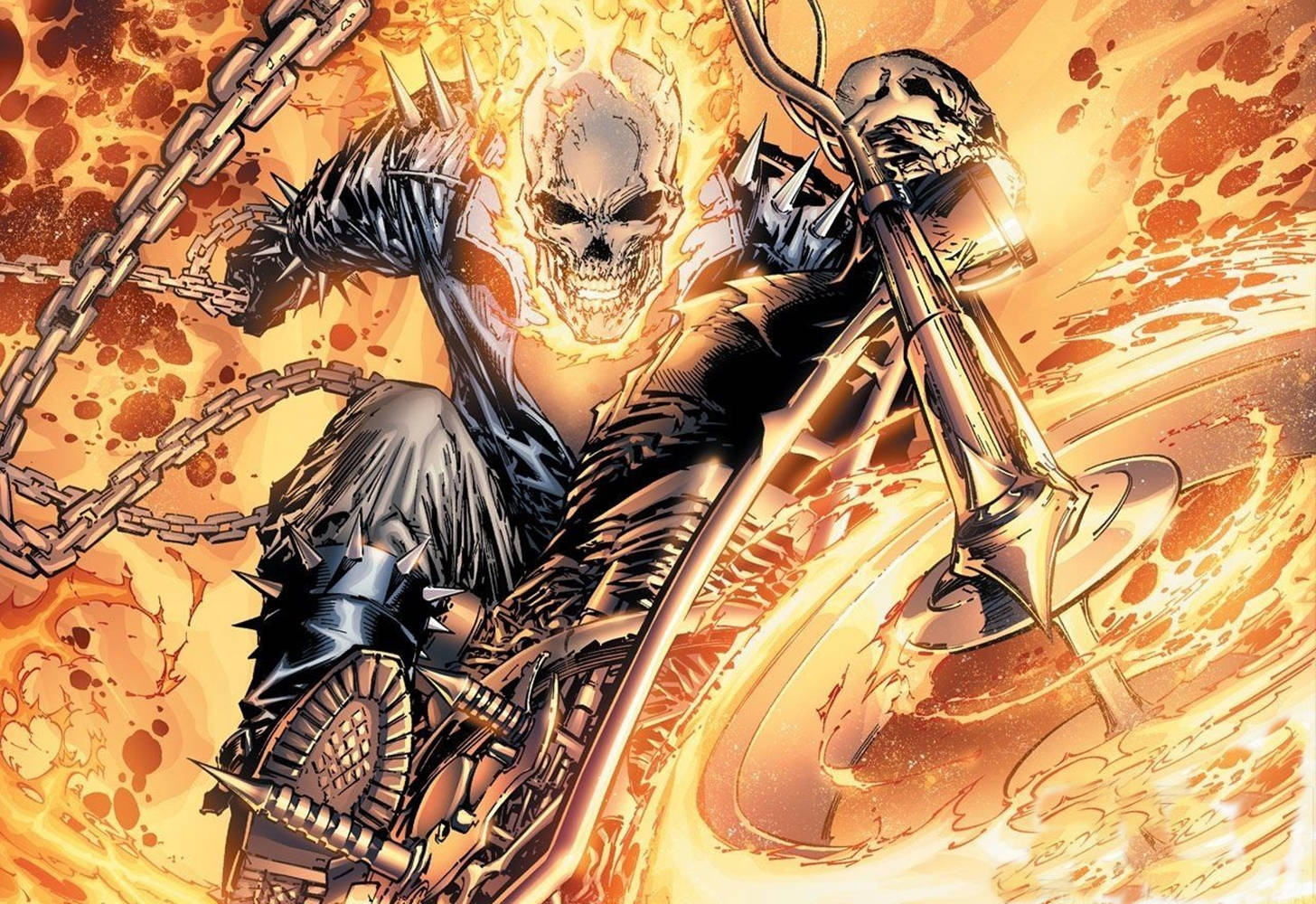 Cool 3d Ghost Rider On Fire Background