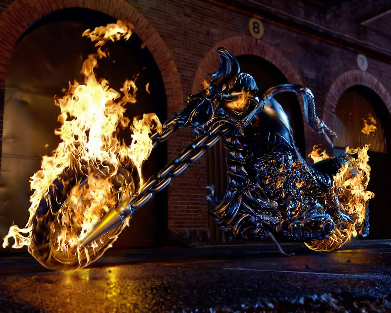 Cool 3d Ghost Rider's Motor