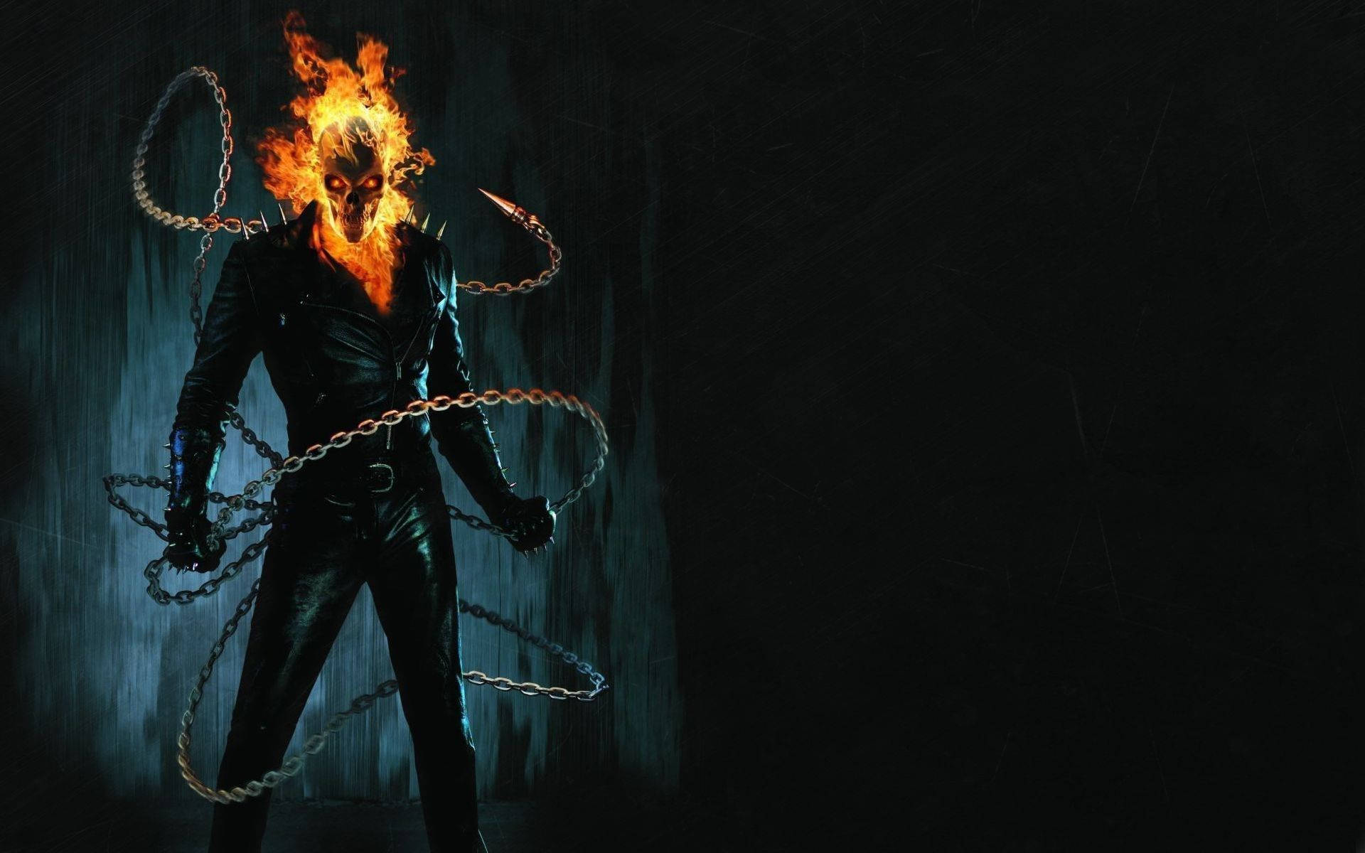 Cool 3d Ghost Rider With Long Chain