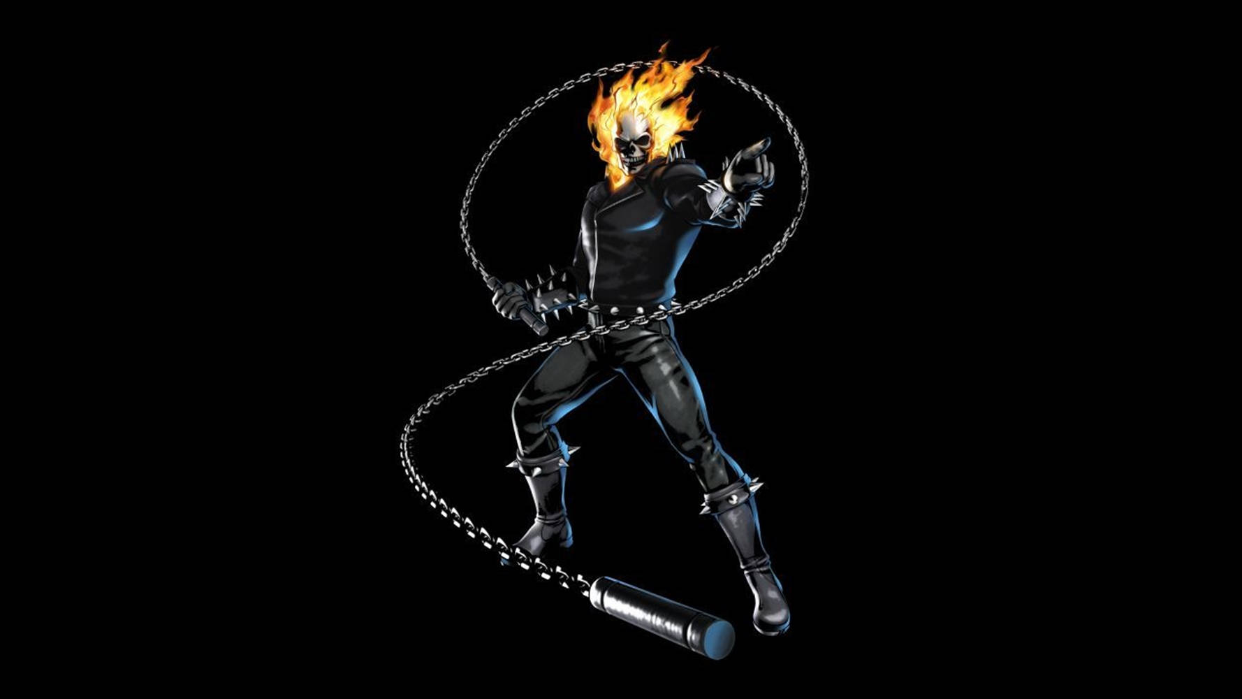 Cool 3d Ghost Rider With Red Hot Skull Background