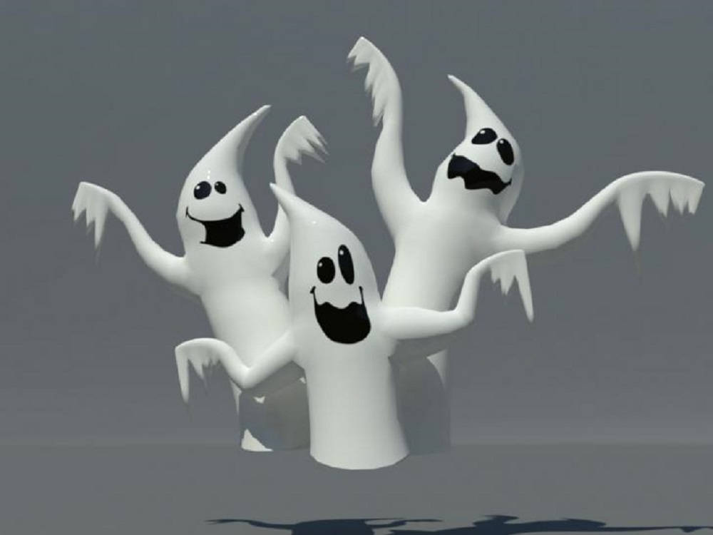 Cool 3d Ghost Scary Trio Background