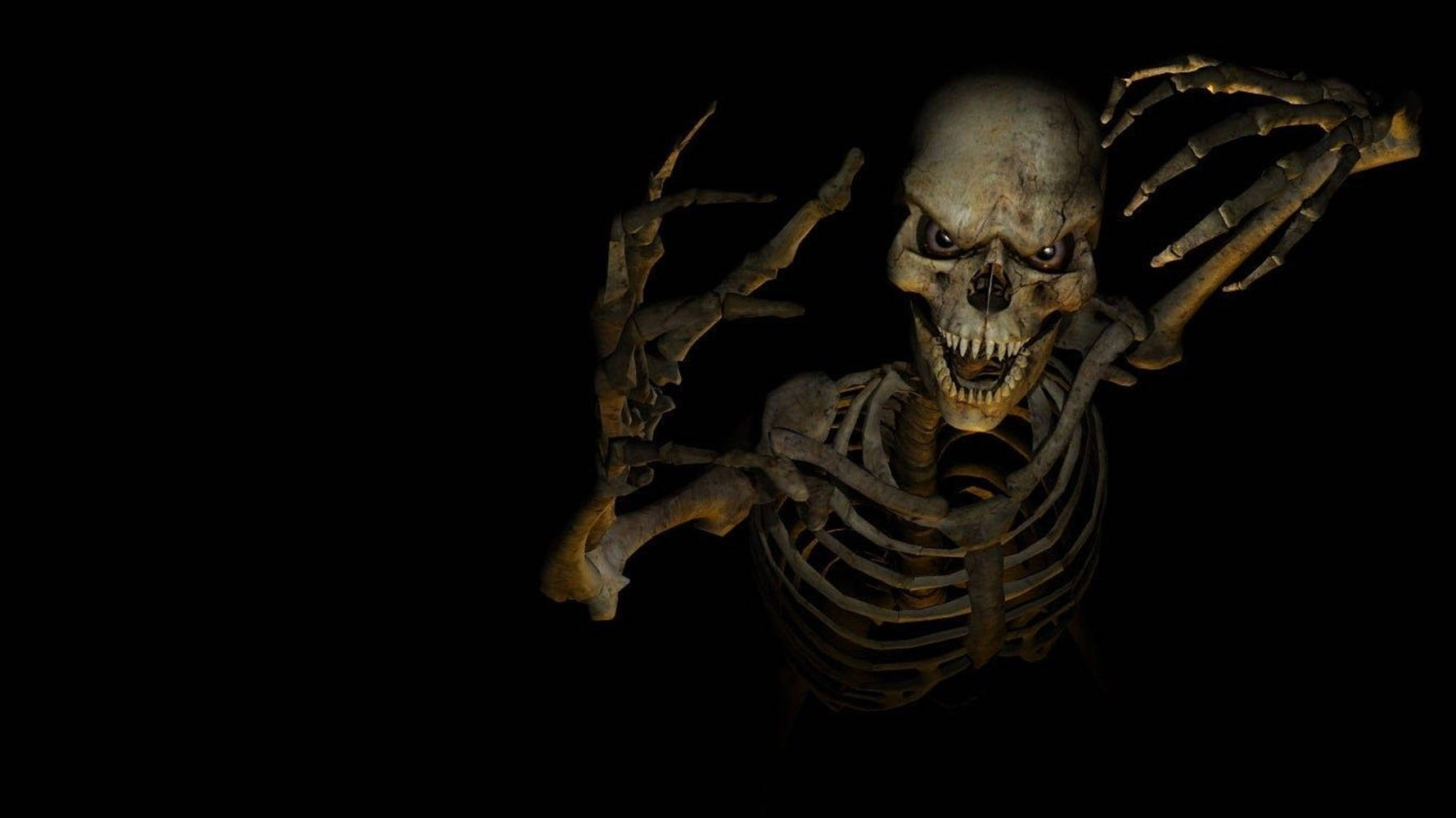 Cool 3d Ghost Skeleton In Dark Background