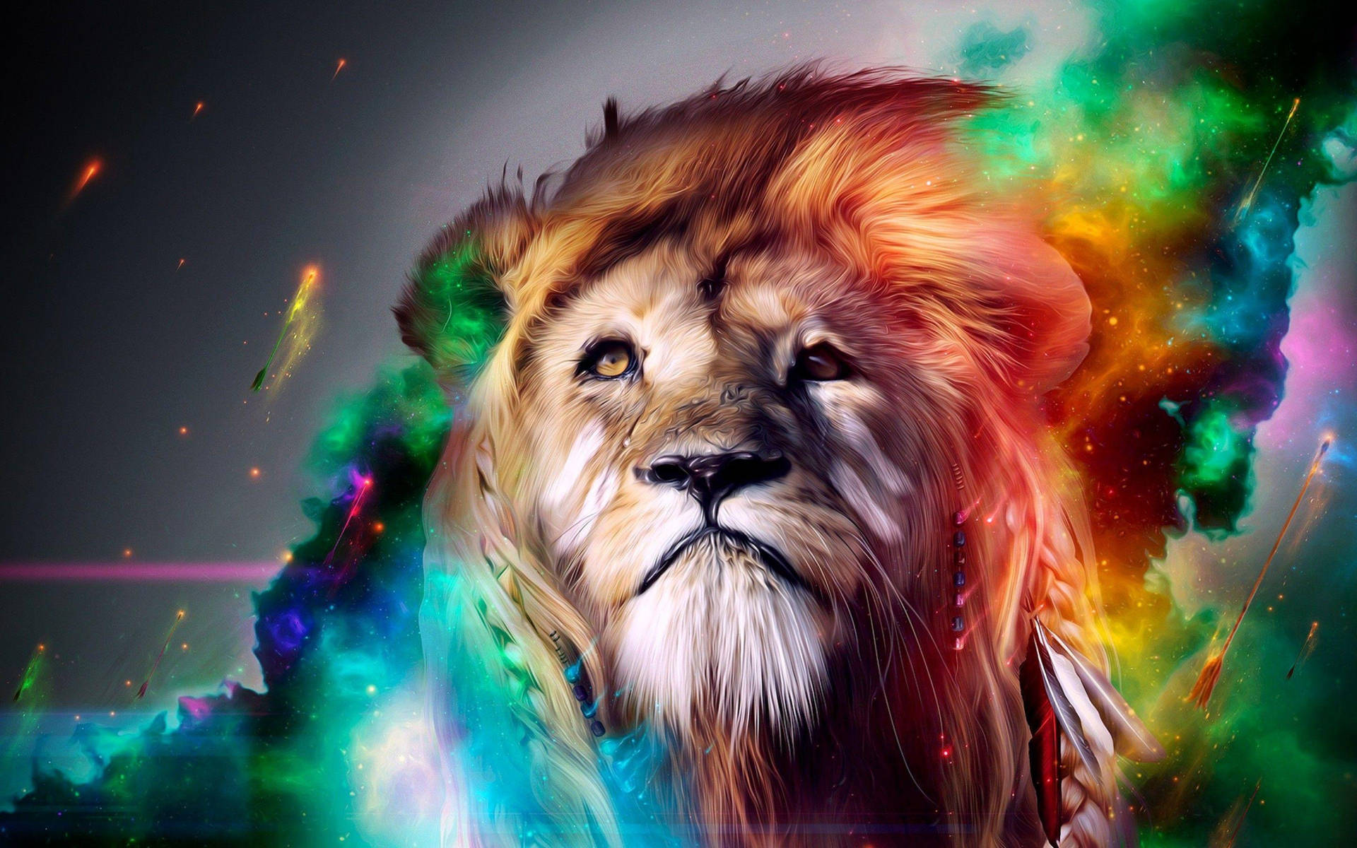 Cool 3d Lion Phone Screen Display Background