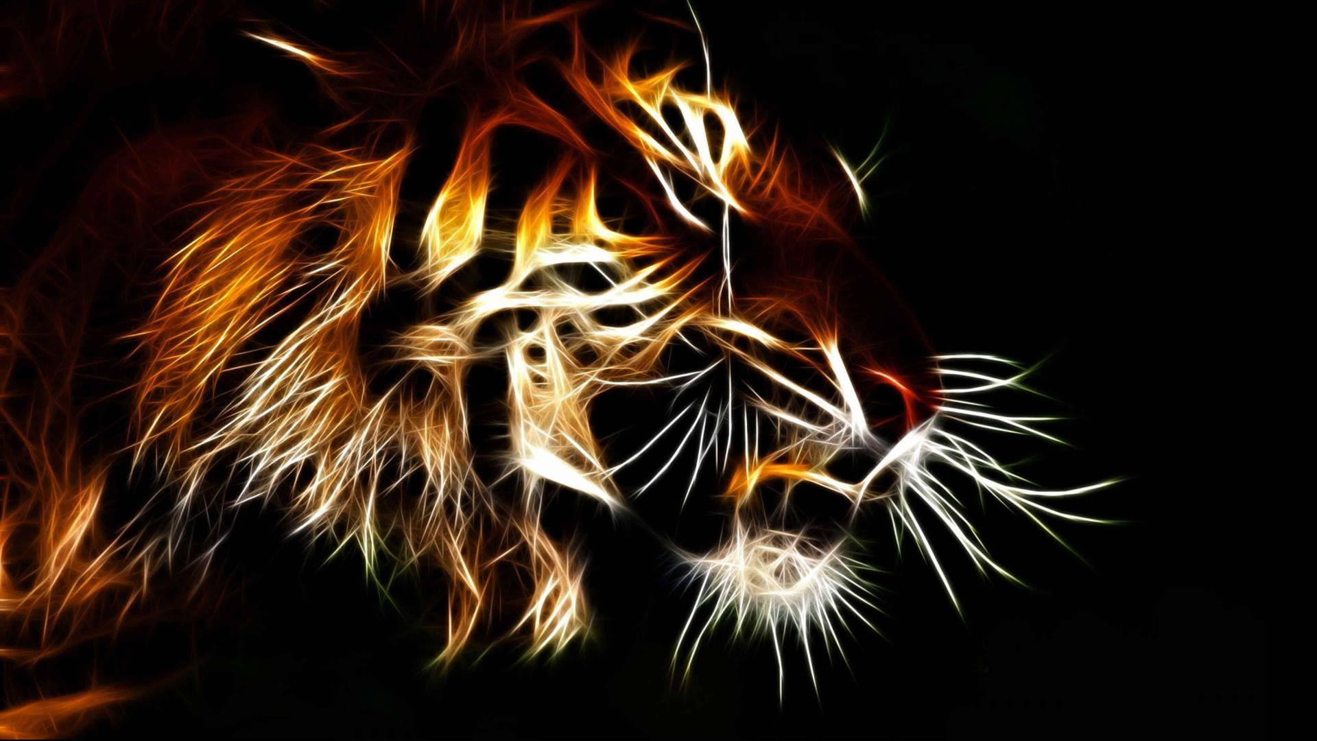 Cool Abstract Tiger Digital Art Background