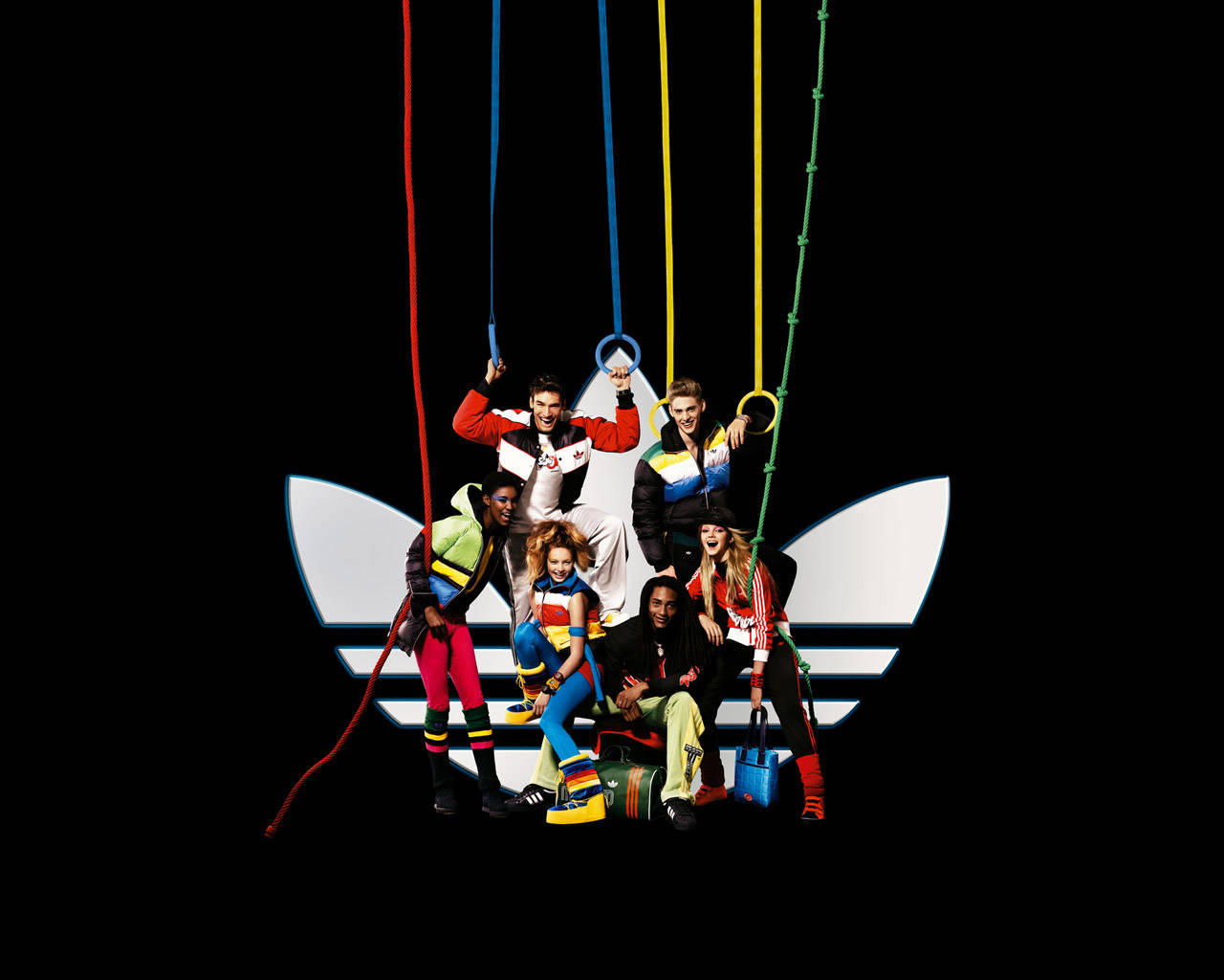 Cool Adidas Logo People Background