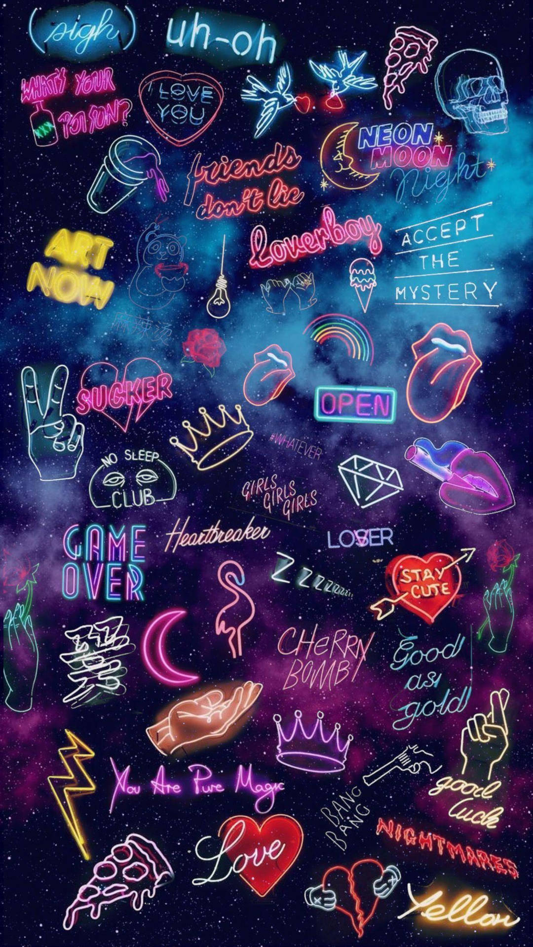 Cool Aesthetic Neon Collage