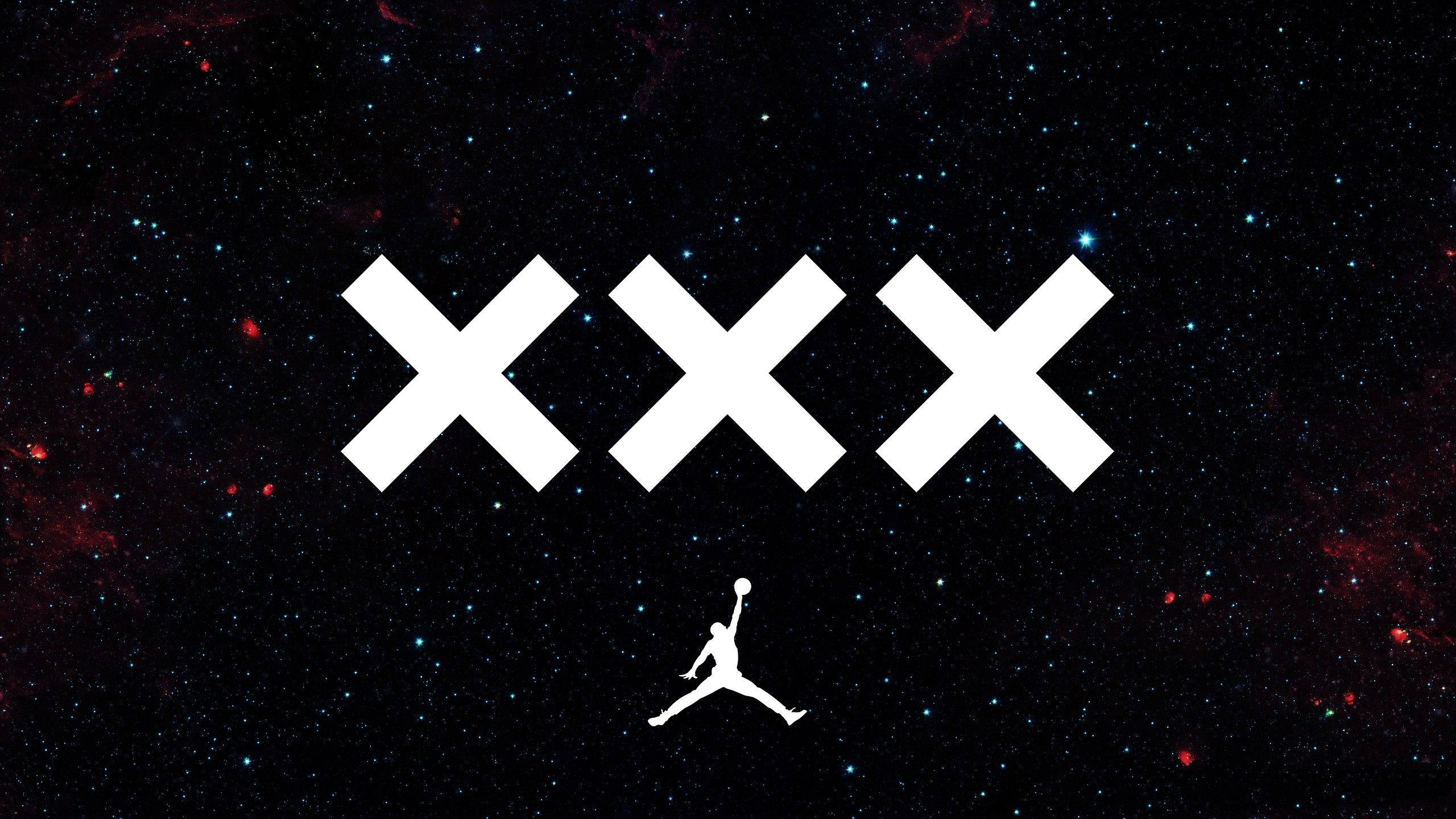 Cool Air Jordan Logo In Galaxy Background