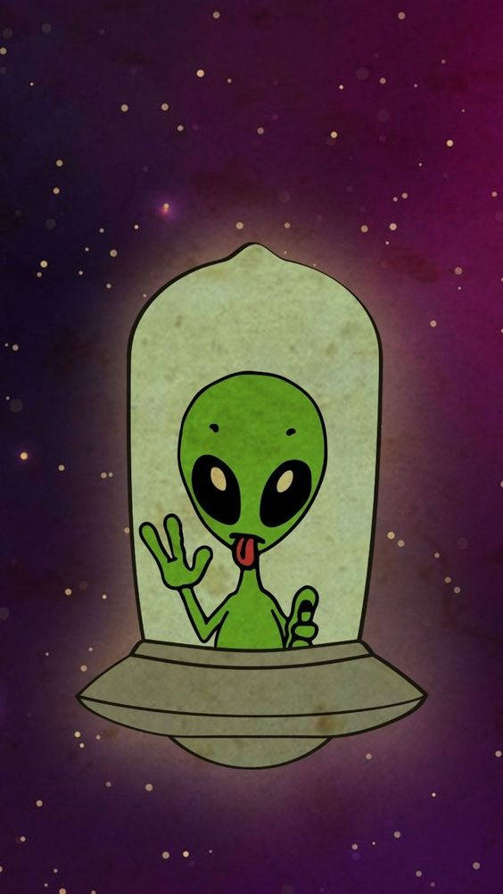 Cool Alien In The Spaceship Background