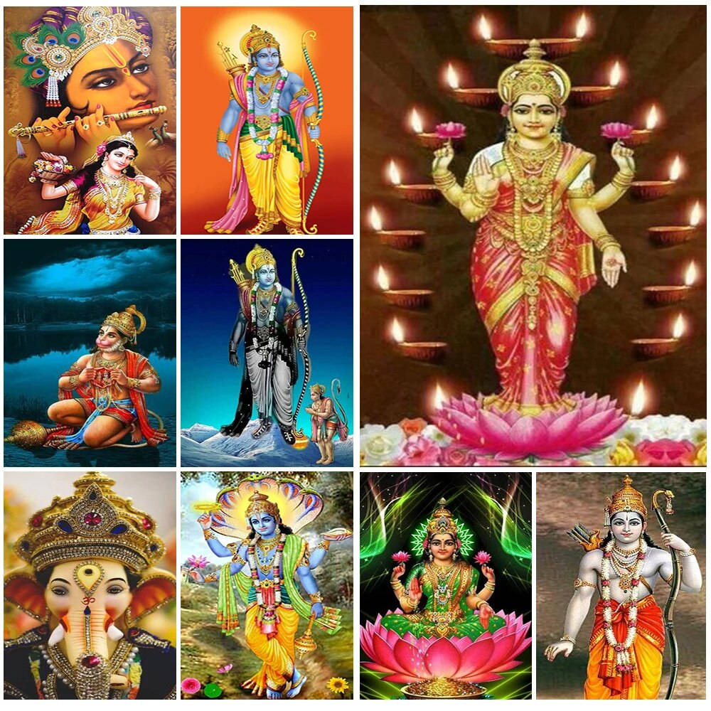 Cool All Hindu Gods Artwork Collage Background