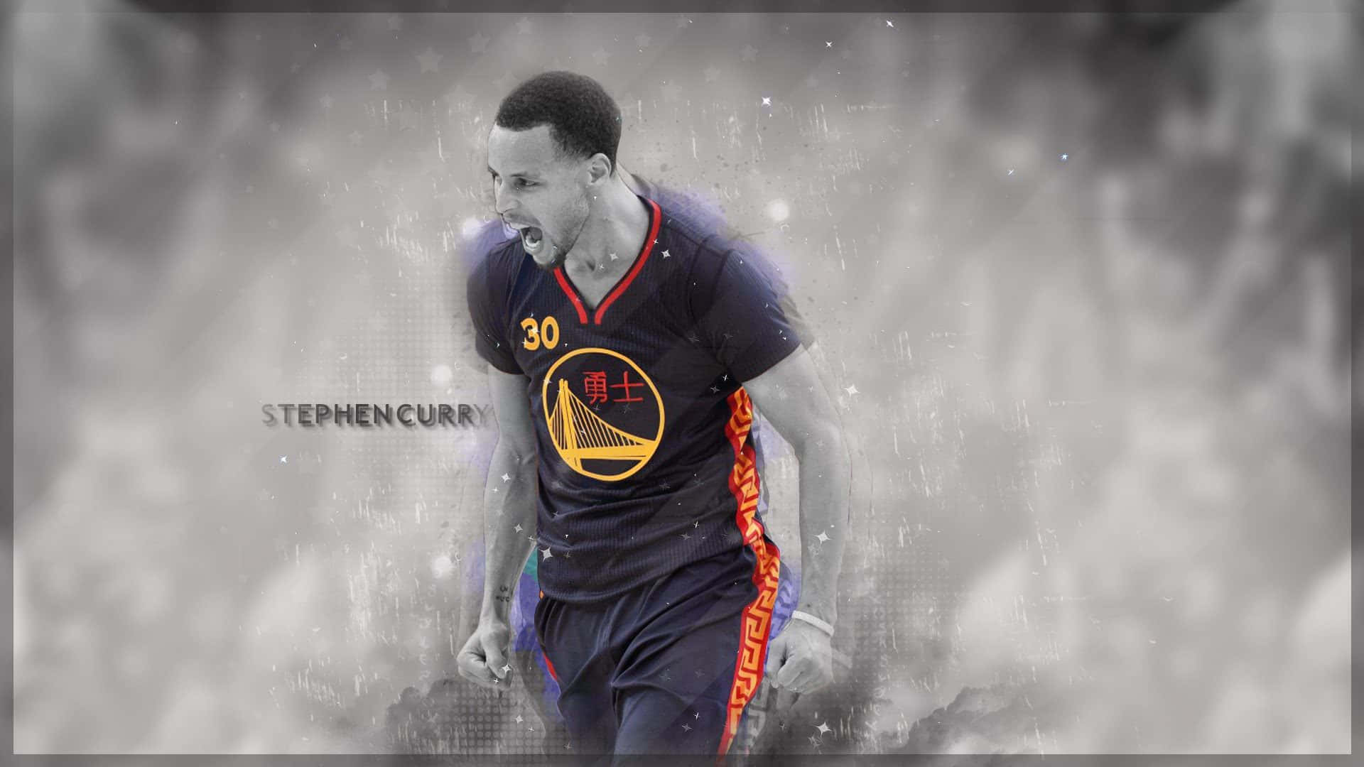 “cool And Calm Under Pressure, Stephen Curry In Action” Background