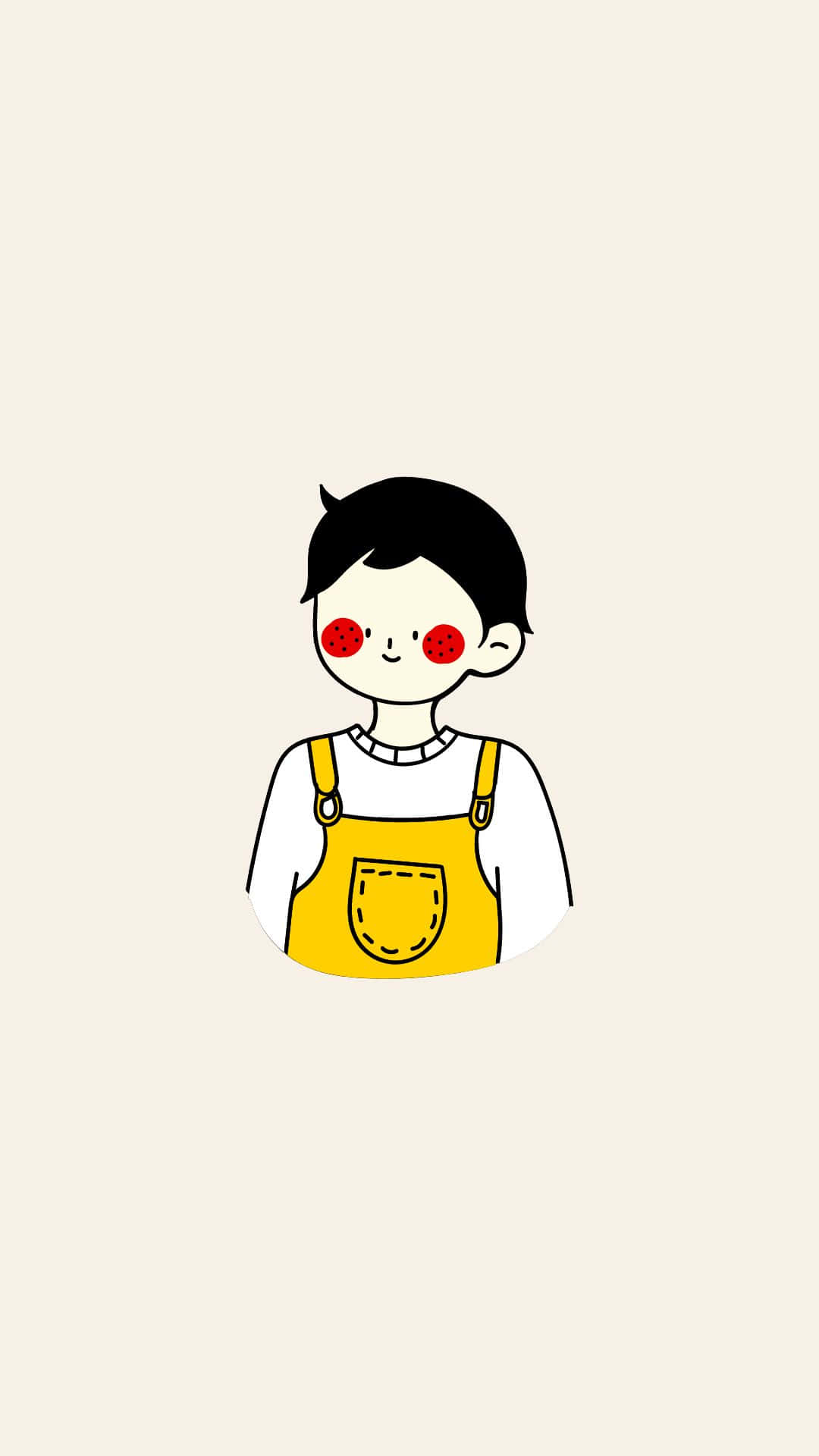 Cool And Stylish Boy Cartoon In Yellow Jumper Background