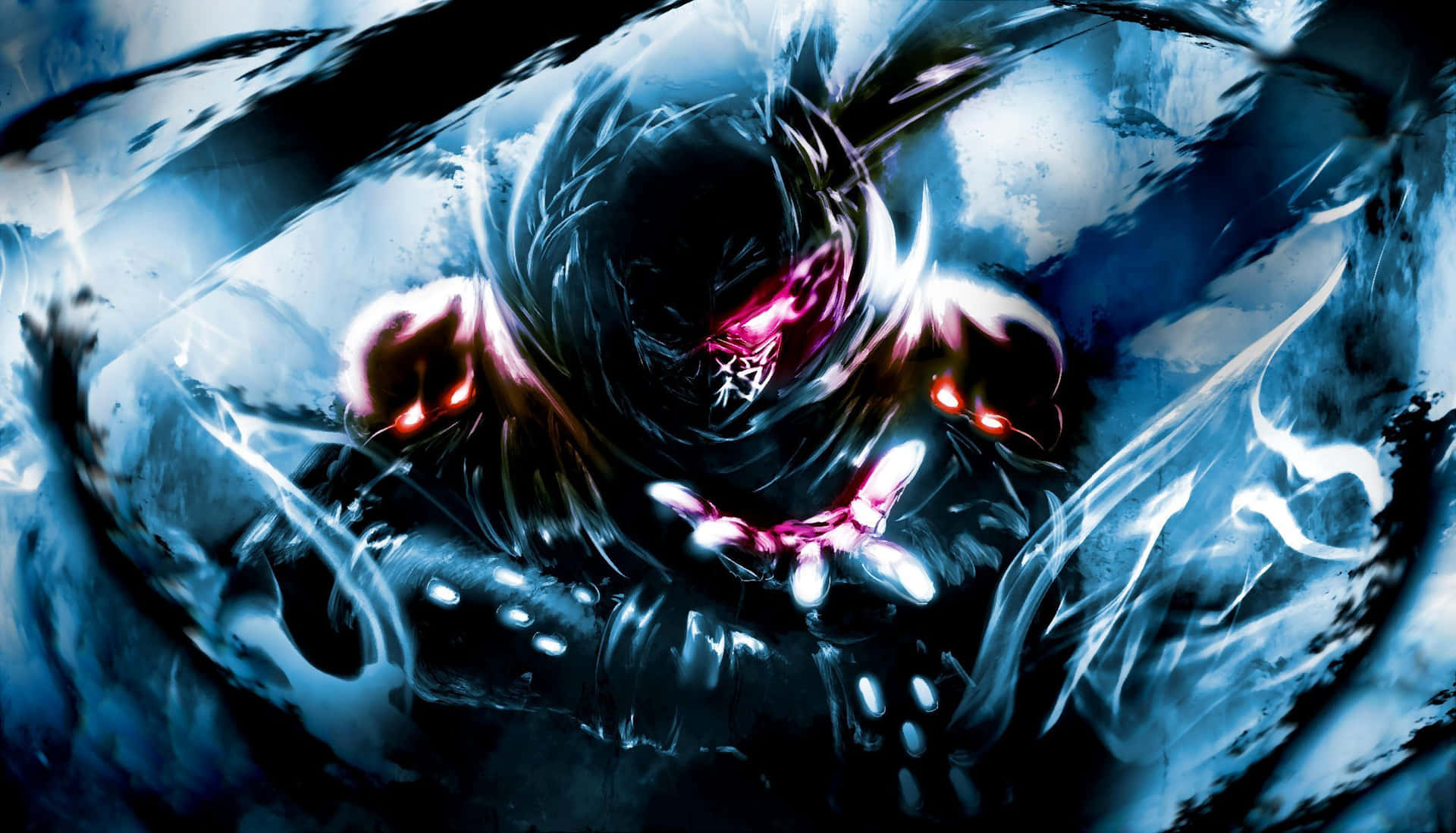 Cool Anime Black And Blue Demon Sowrd