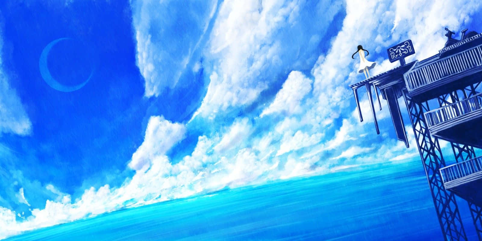 Cool Anime Blue Sky And Clouds